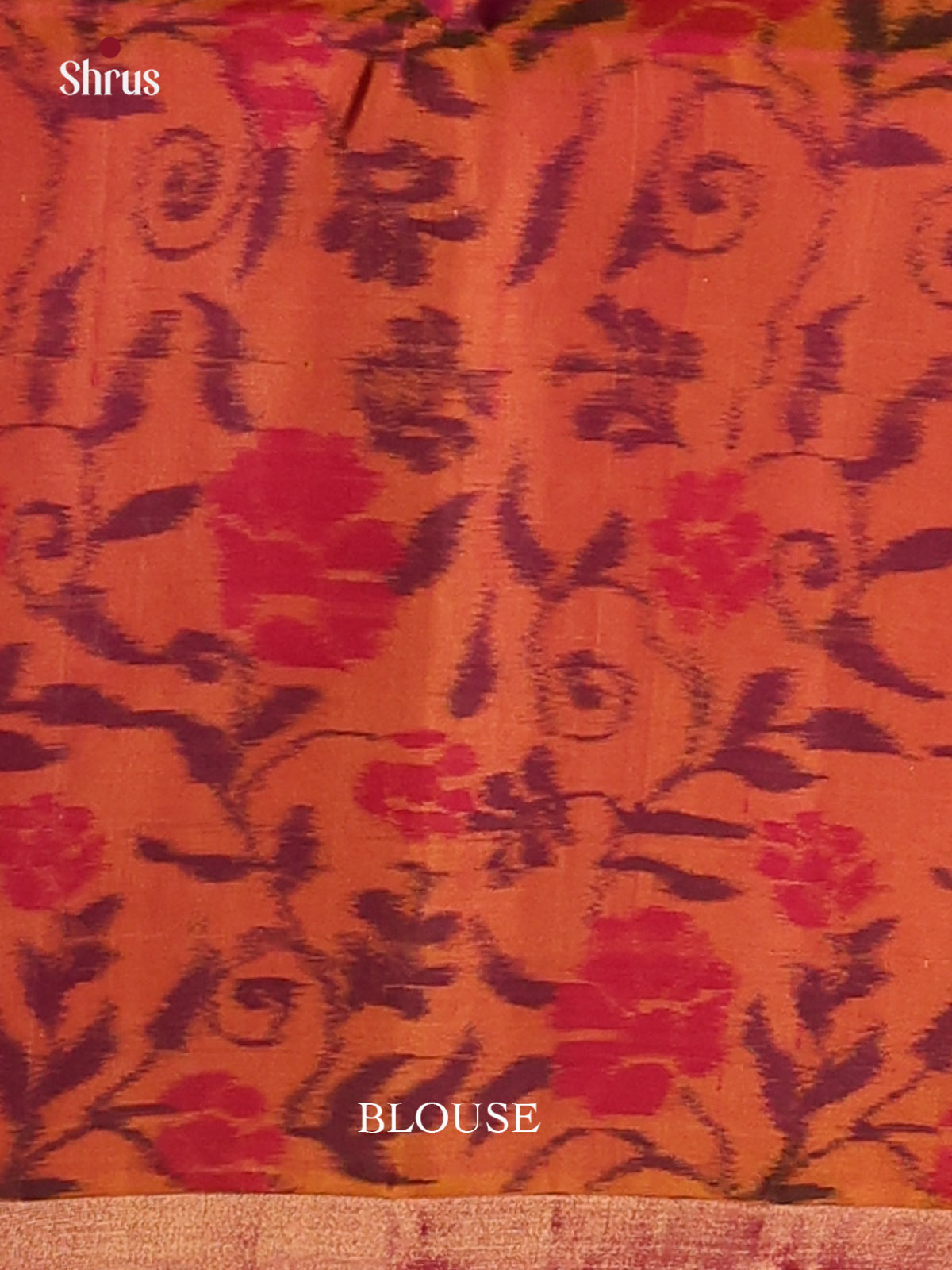 Violet and Orange Half & Half Soft Silk (HR) Saree with gold kolam zari buttas - Shop on Shrus.com
