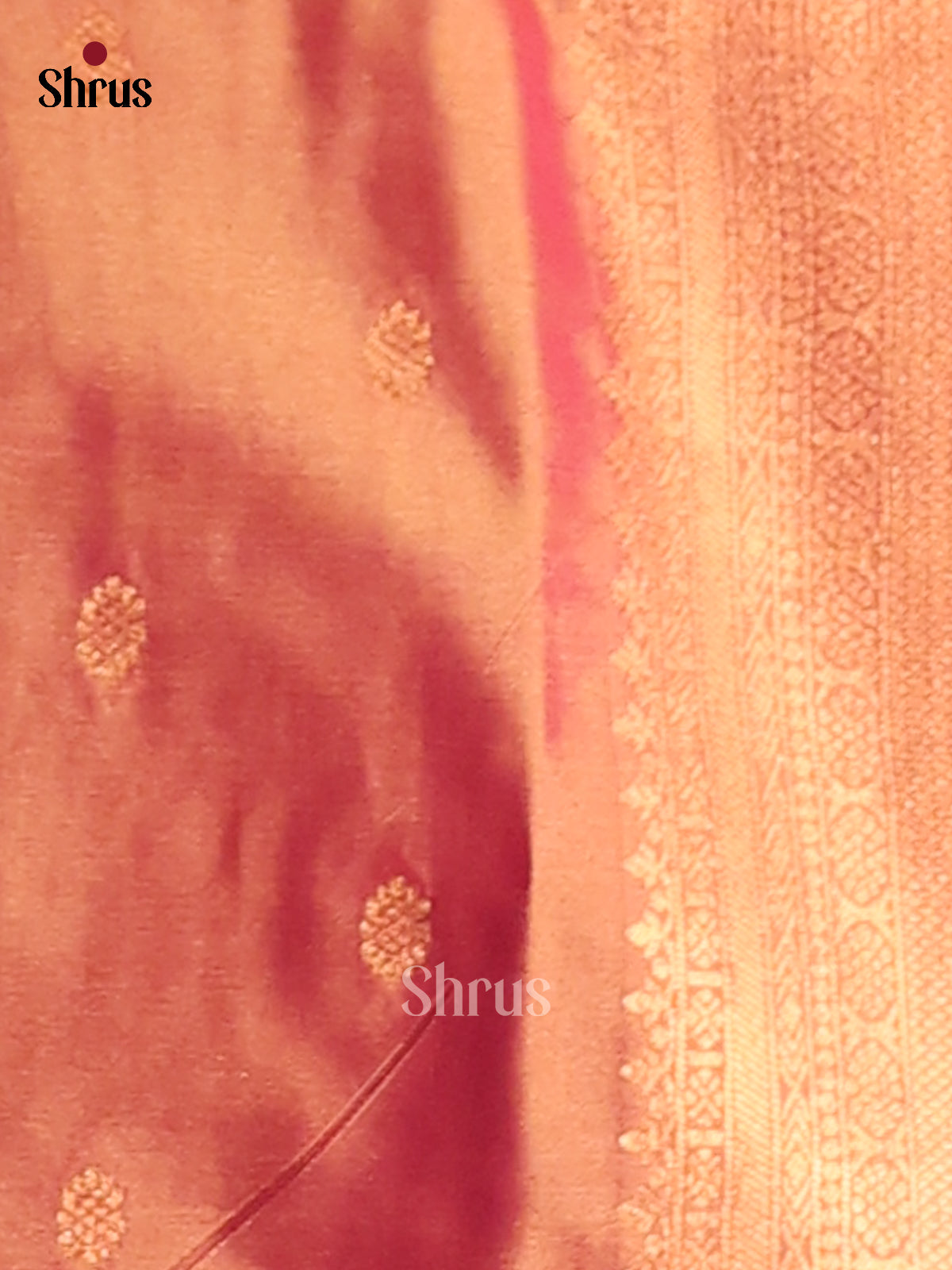 Green & Orange - Semi Softsilk Saree