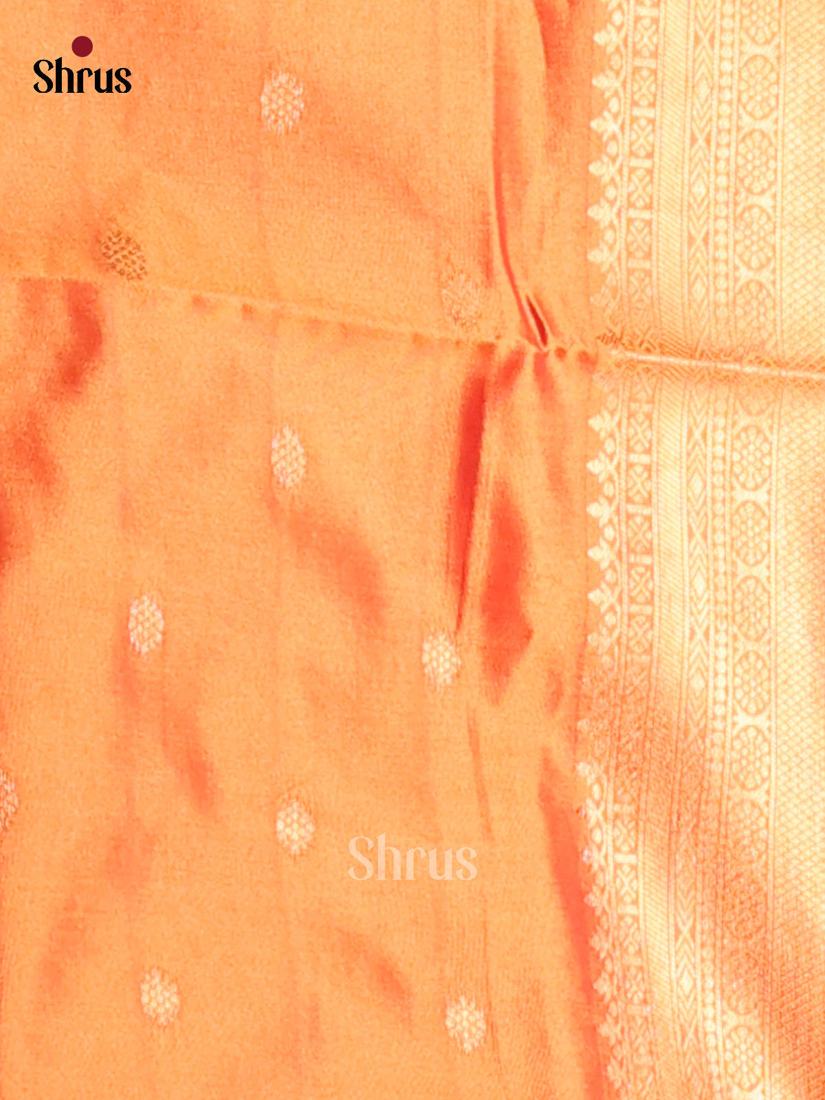 Mathulir Green & Orange - Semi Softsilk Saree - Shop on Shrus.com