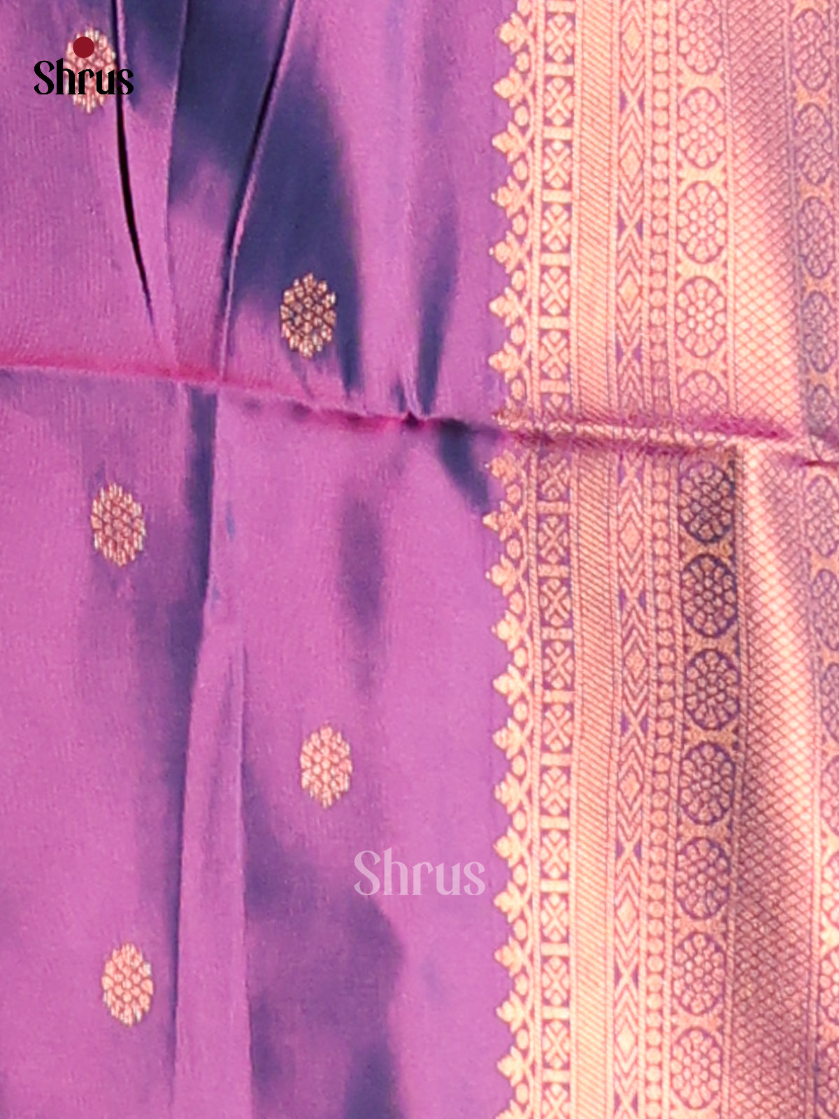 Orange & Violet - Semi Softsilk Saree