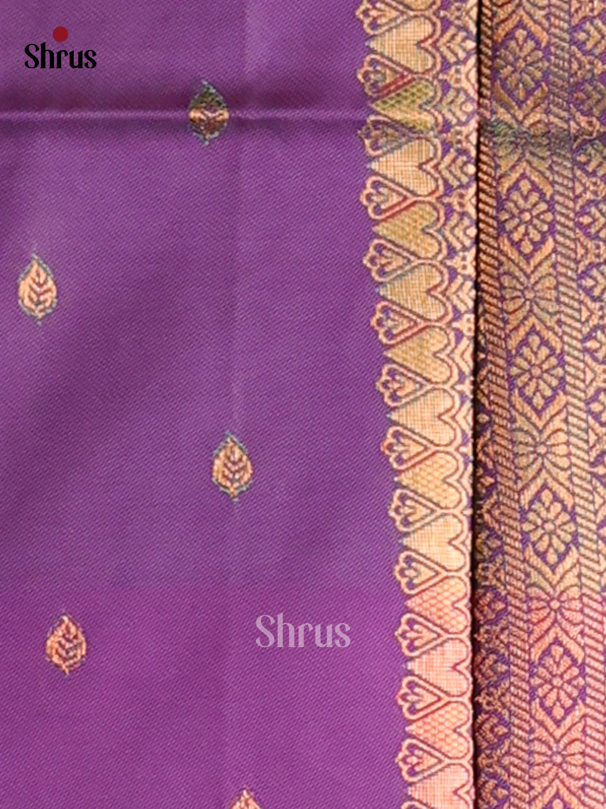 Green & Purple - Semi Softsilk Saree - Shop on Shrus.com