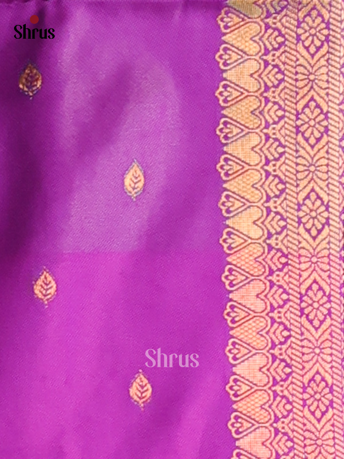 Green & Purple - Semi Softsilk Saree - Shop on Shrus.com