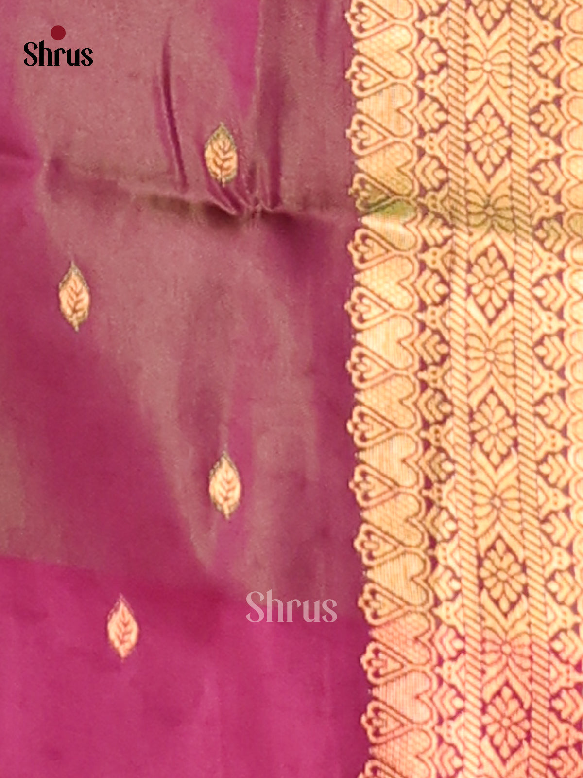 Green & Purple - Semi Softsilk Saree - Shop on Shrus.com