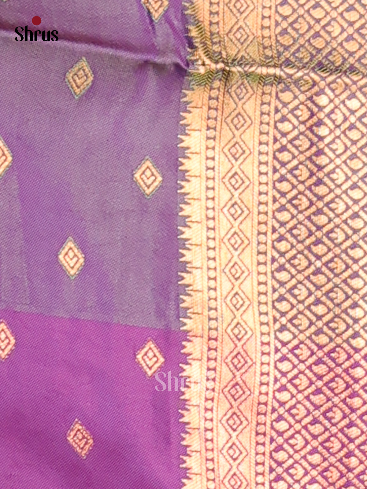 Green & Violet - Semi Softsilk Saree - Shop on Shrus.com