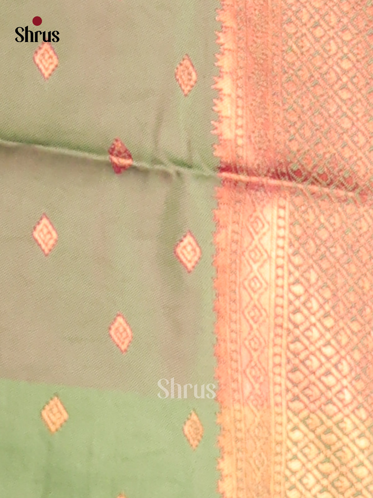 Pink & Green- Semi Softsilk Saree - Shop on Shrus.com