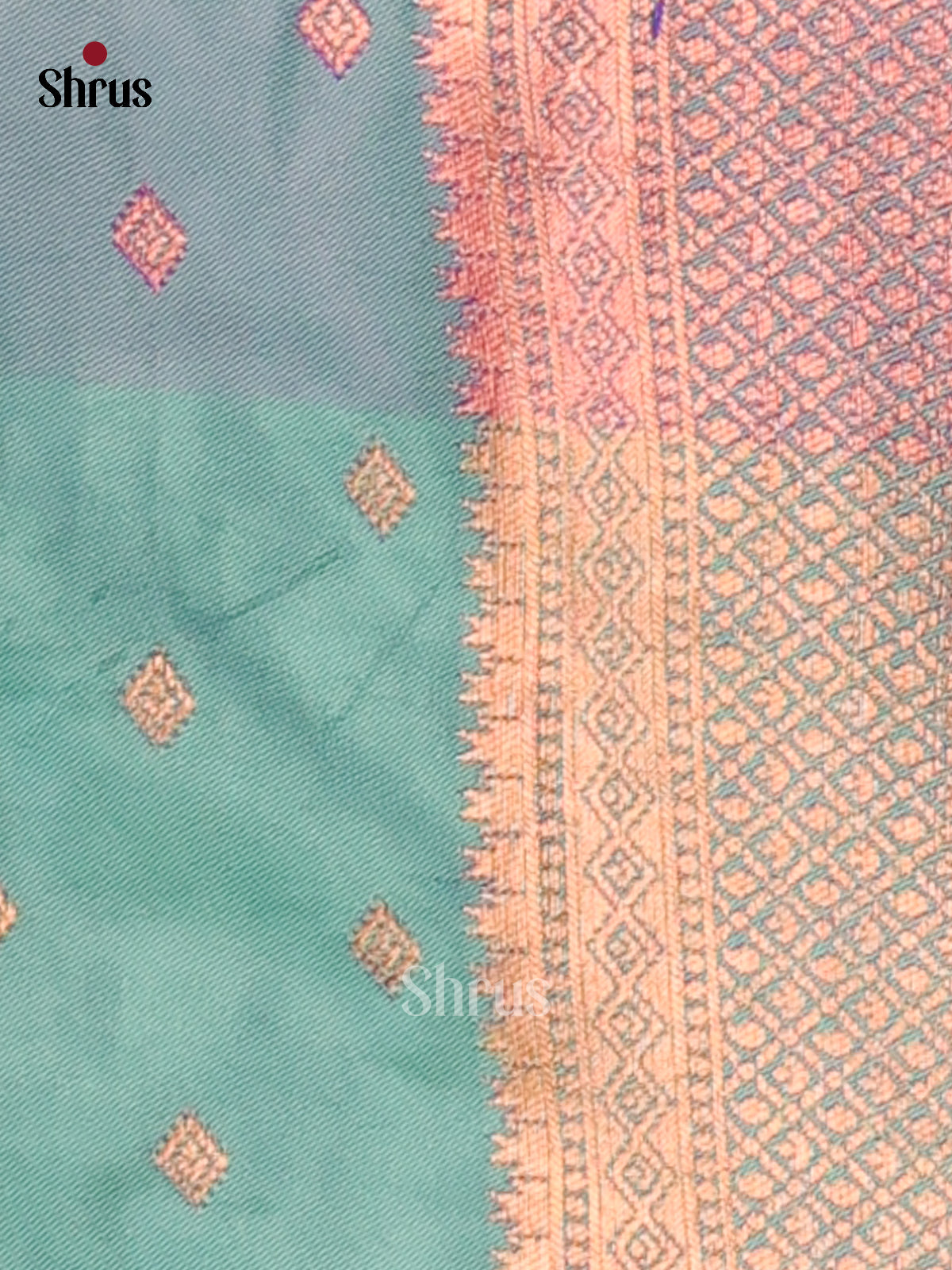 Purple & Green - Semi Softsilk Saree - Shop on Shrus.com