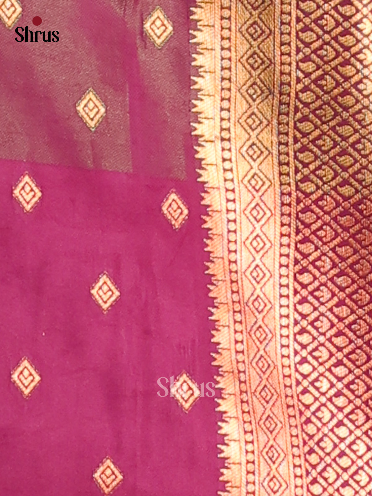 Green & Purple - Semi Softsilk Saree - Shop on Shrus.com