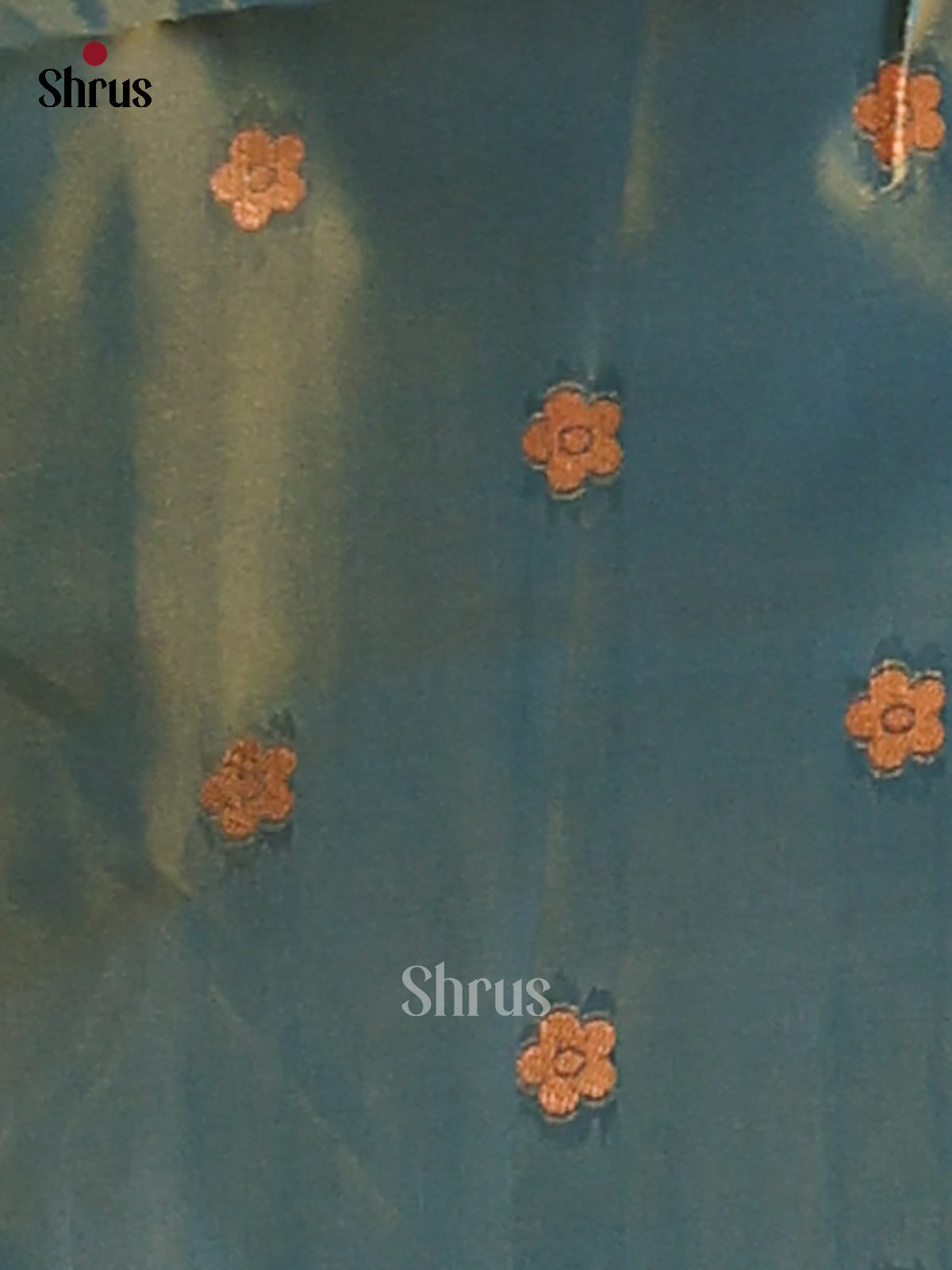 Brown & Blue - Semi Softsilk Saree