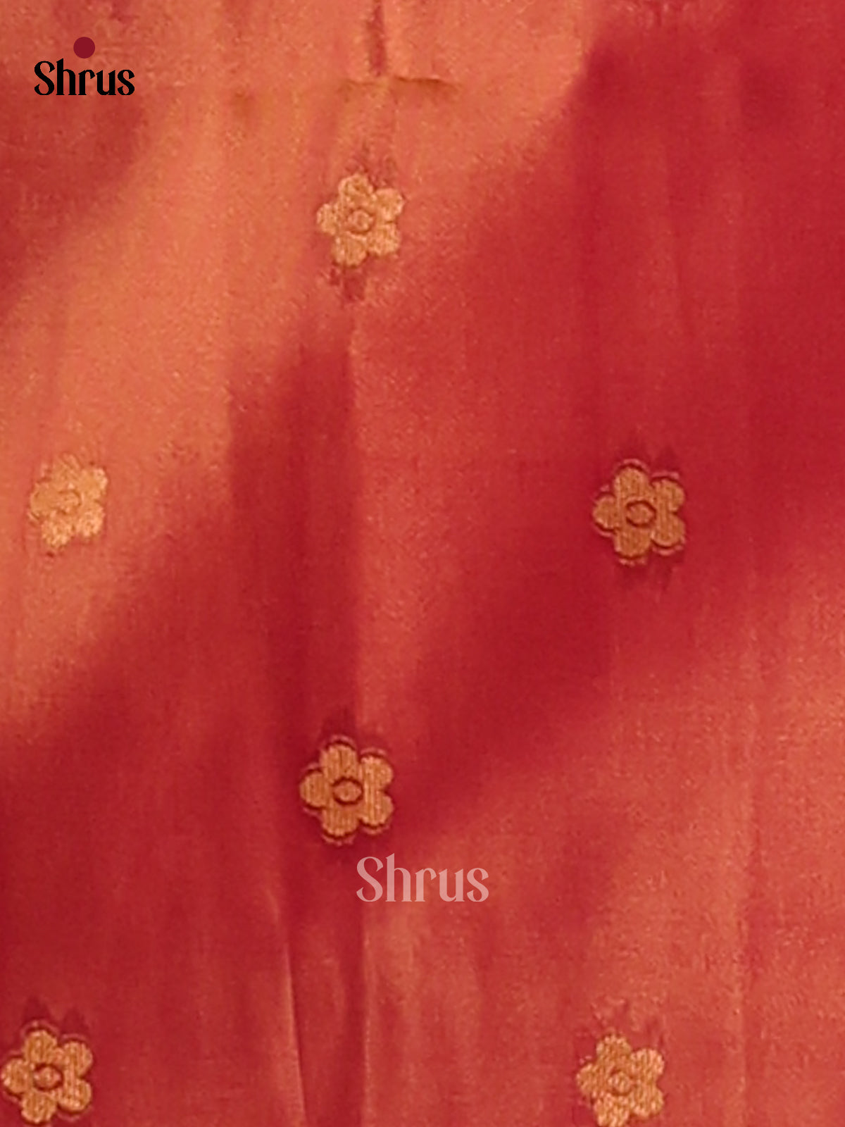 Double Shaded Green & Orange- Semi Softsilk Saree - Shop on Shrus.com