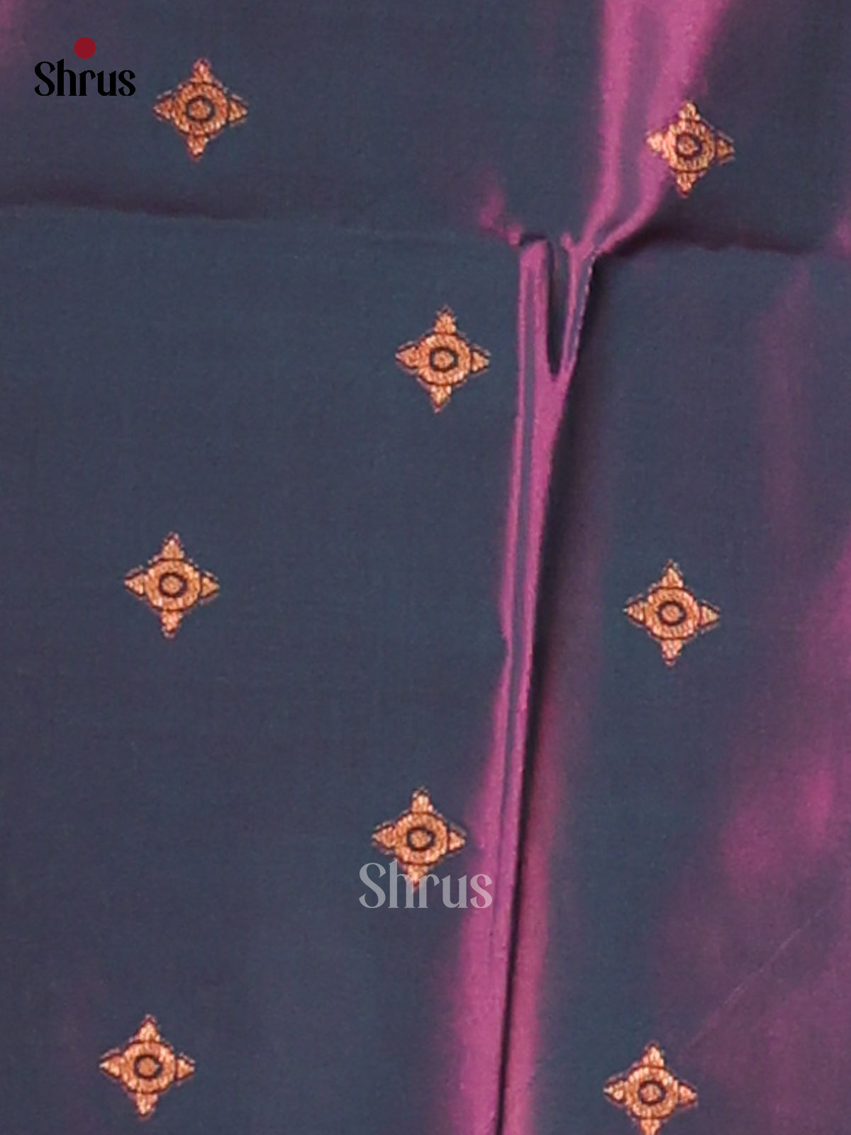 Pink & Blue - Semi Softsilk Saree - Shop on Shrus.com
