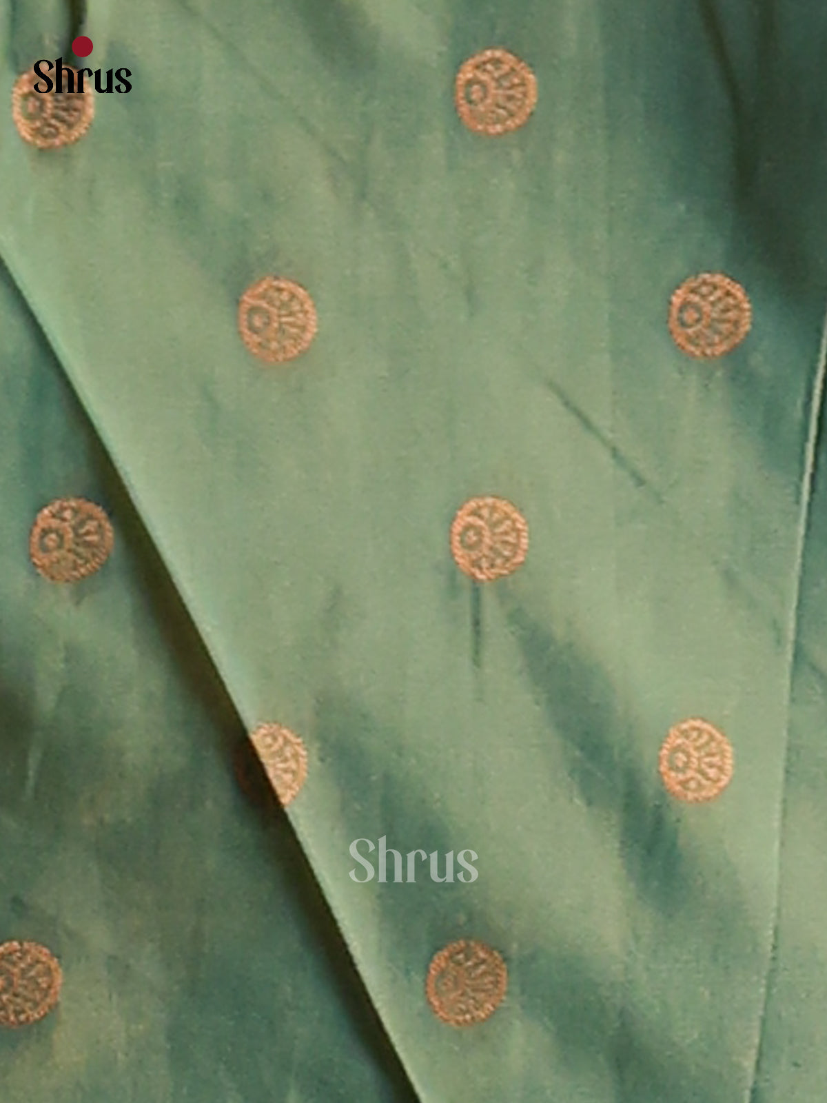 Orange & Green - Semi Softsilk Saree - Shop on Shrus.com