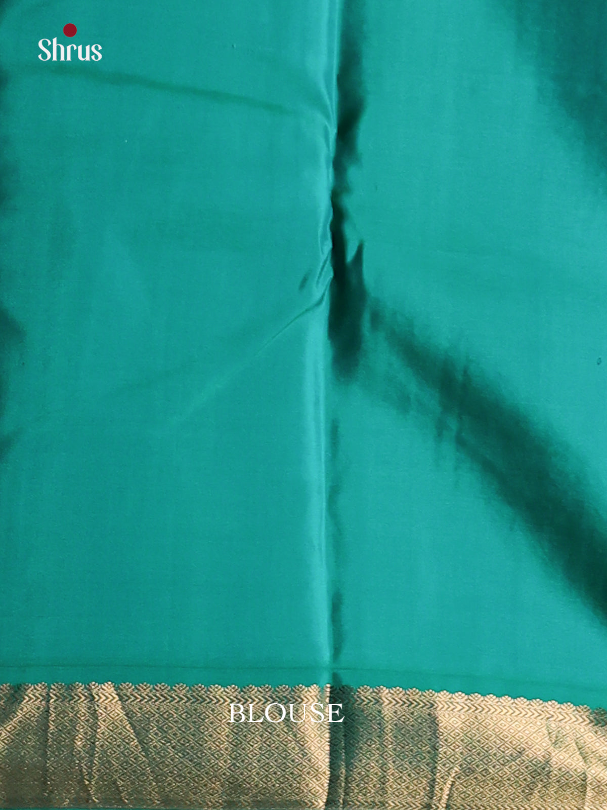 Cream and Teal Kanchipuram silk (HR) Saree gleams with zari floral buttas - Shop on Shrus.com