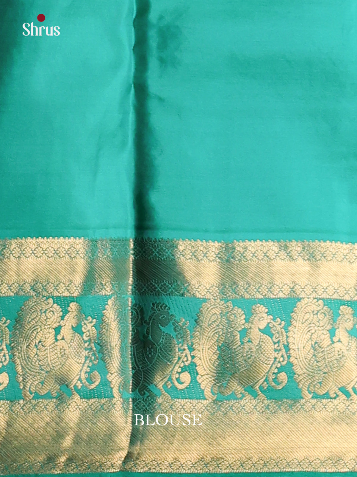 Orange & Teal Kanchipuram silk (HR) Saree with zari stripes - Shop on Shrus.com