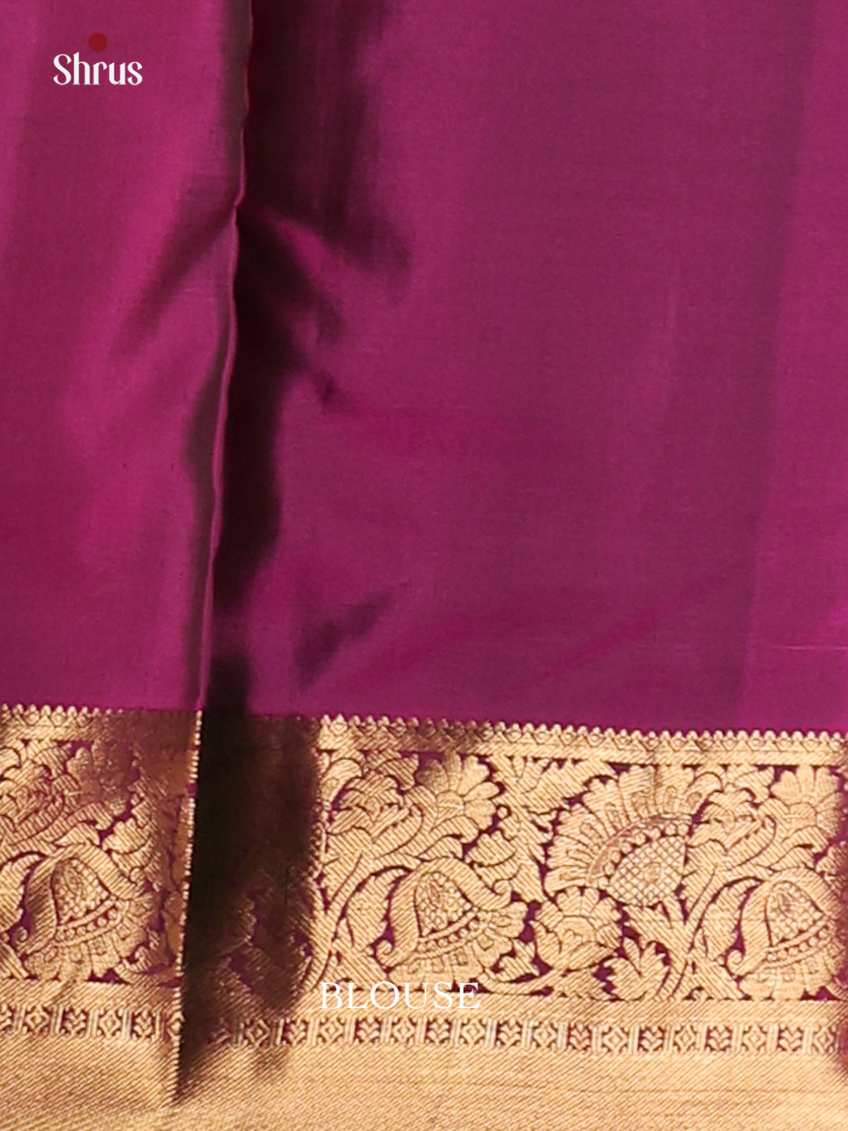 Dark green Kanchipuram silk (HR) Saree with contrast purple floral ines zari border - Shop on Shrus.com