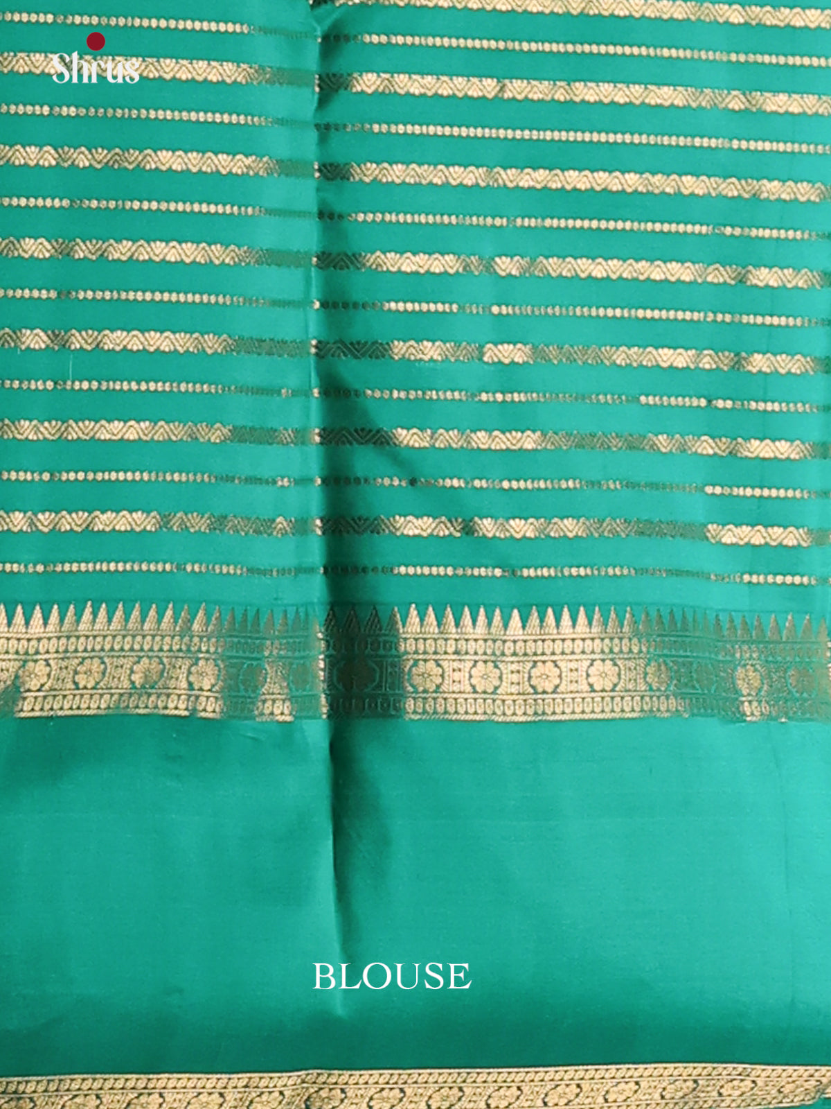 Pink and Green Kanchipuram silk (HR) Saree with zari stripes-2