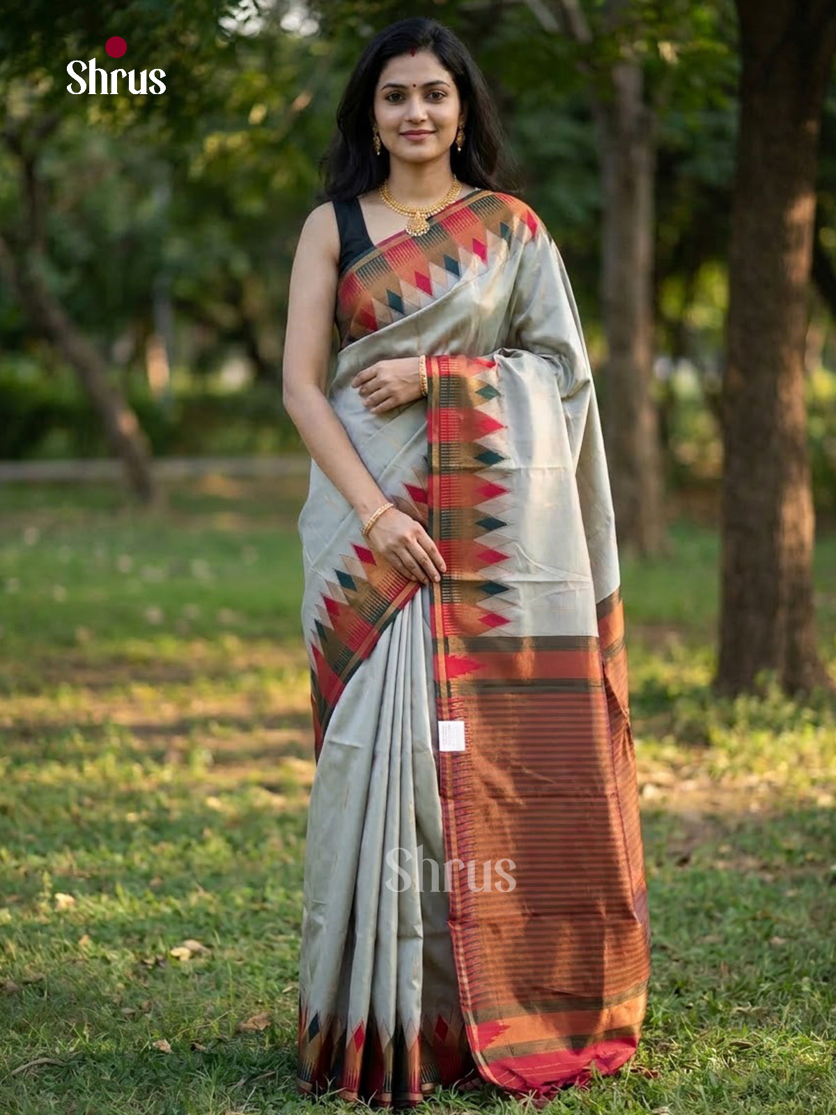 Pastel Blue & Maroon - Semi Softsilk Saree