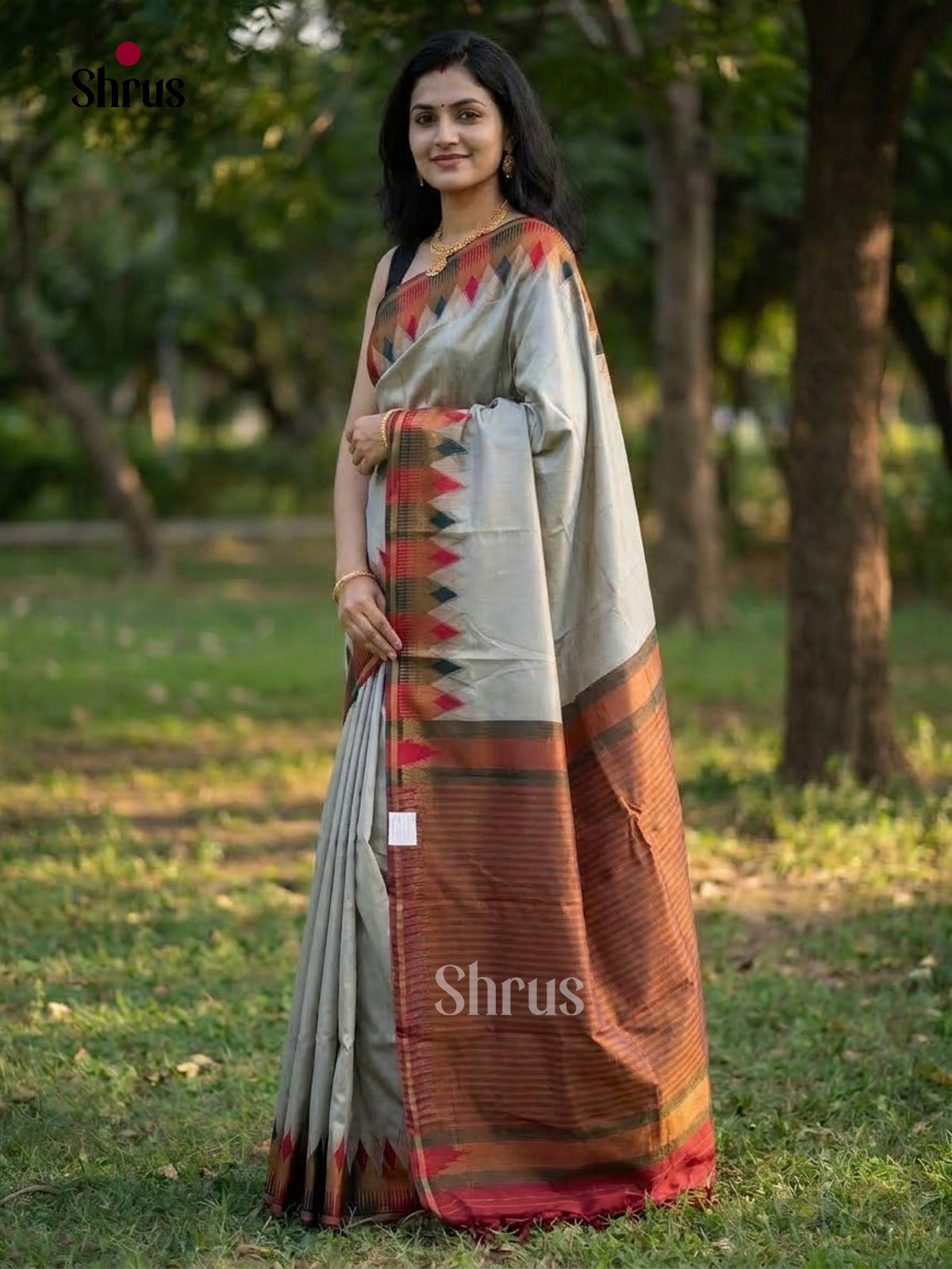 Pastel Blue & Maroon - Semi Softsilk Saree