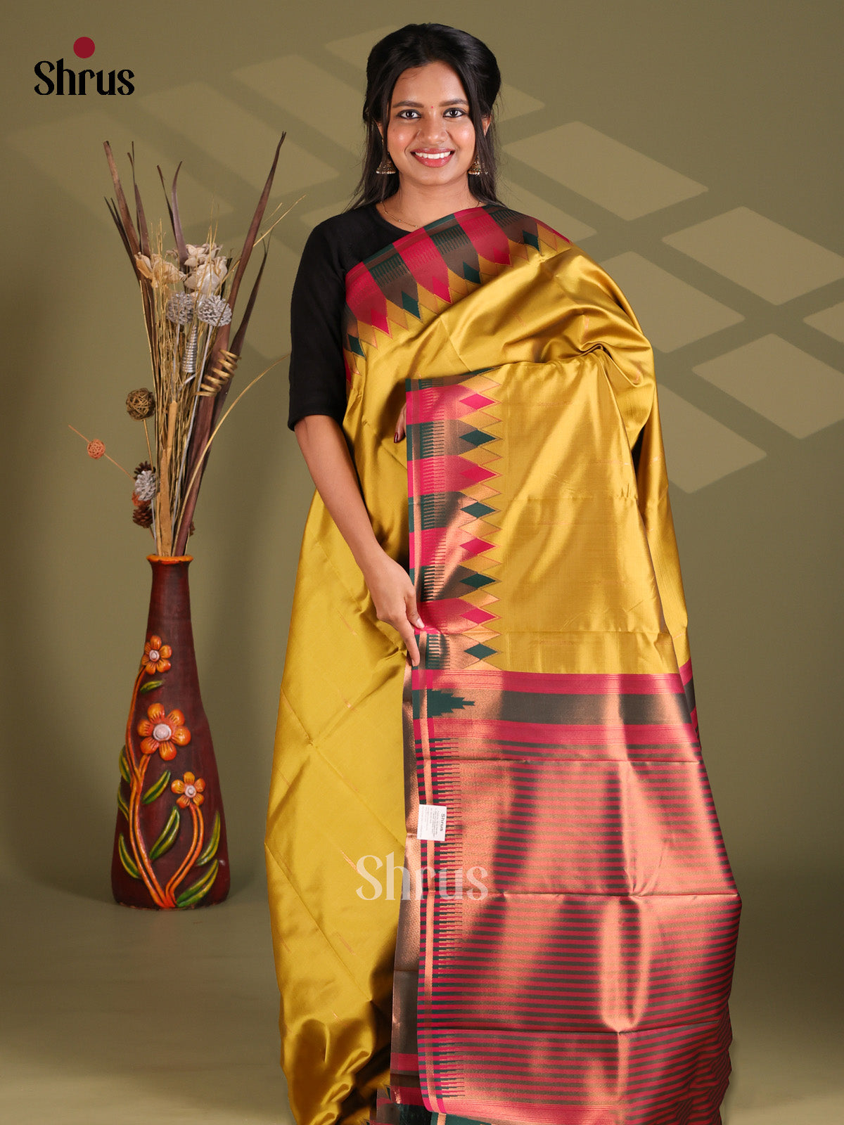 Mathulir Green & Green - Semi Softsilk Saree - Shop on Shrus.com