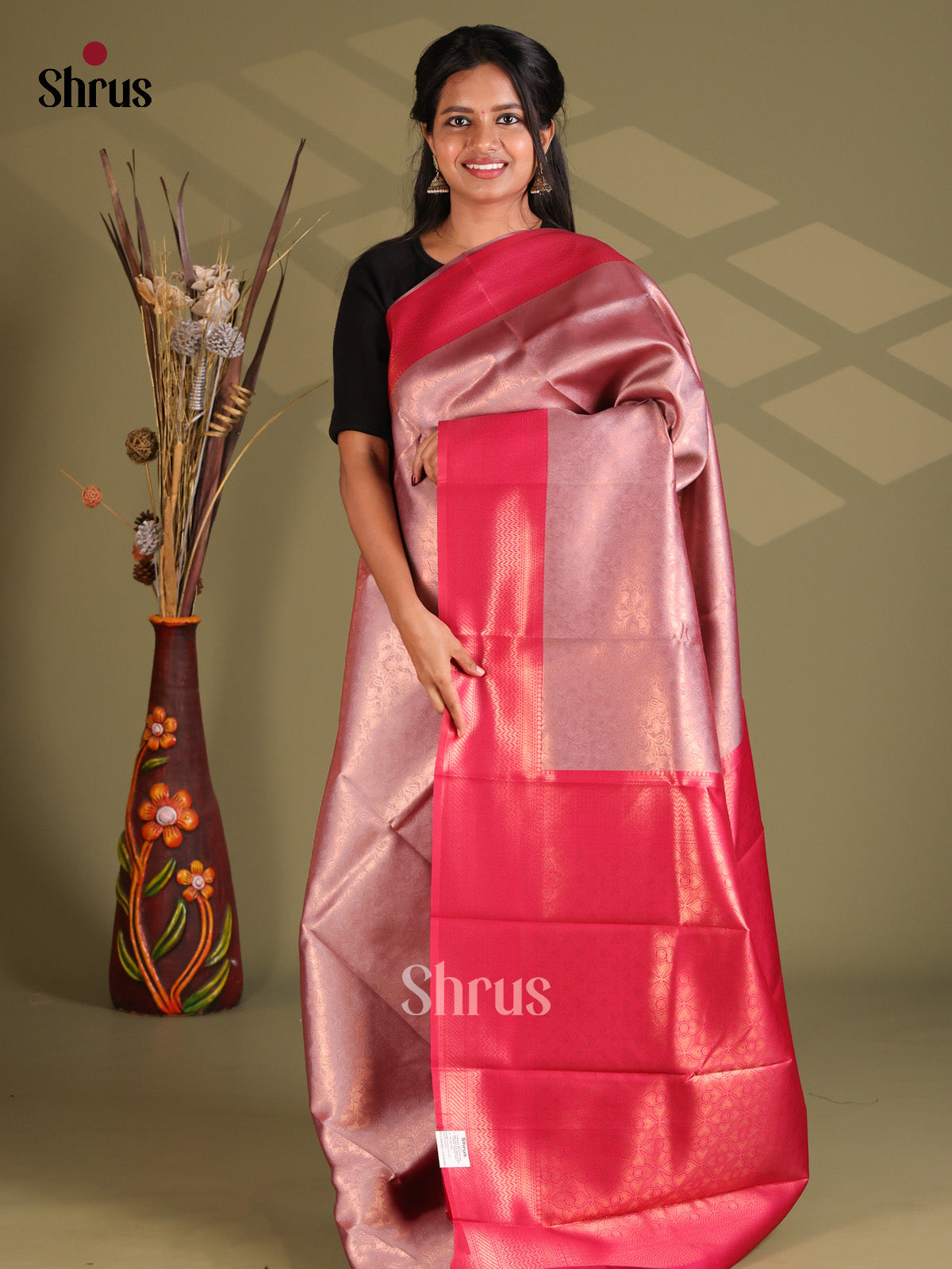 Lavender & Pink - Semi Softsilk Saree