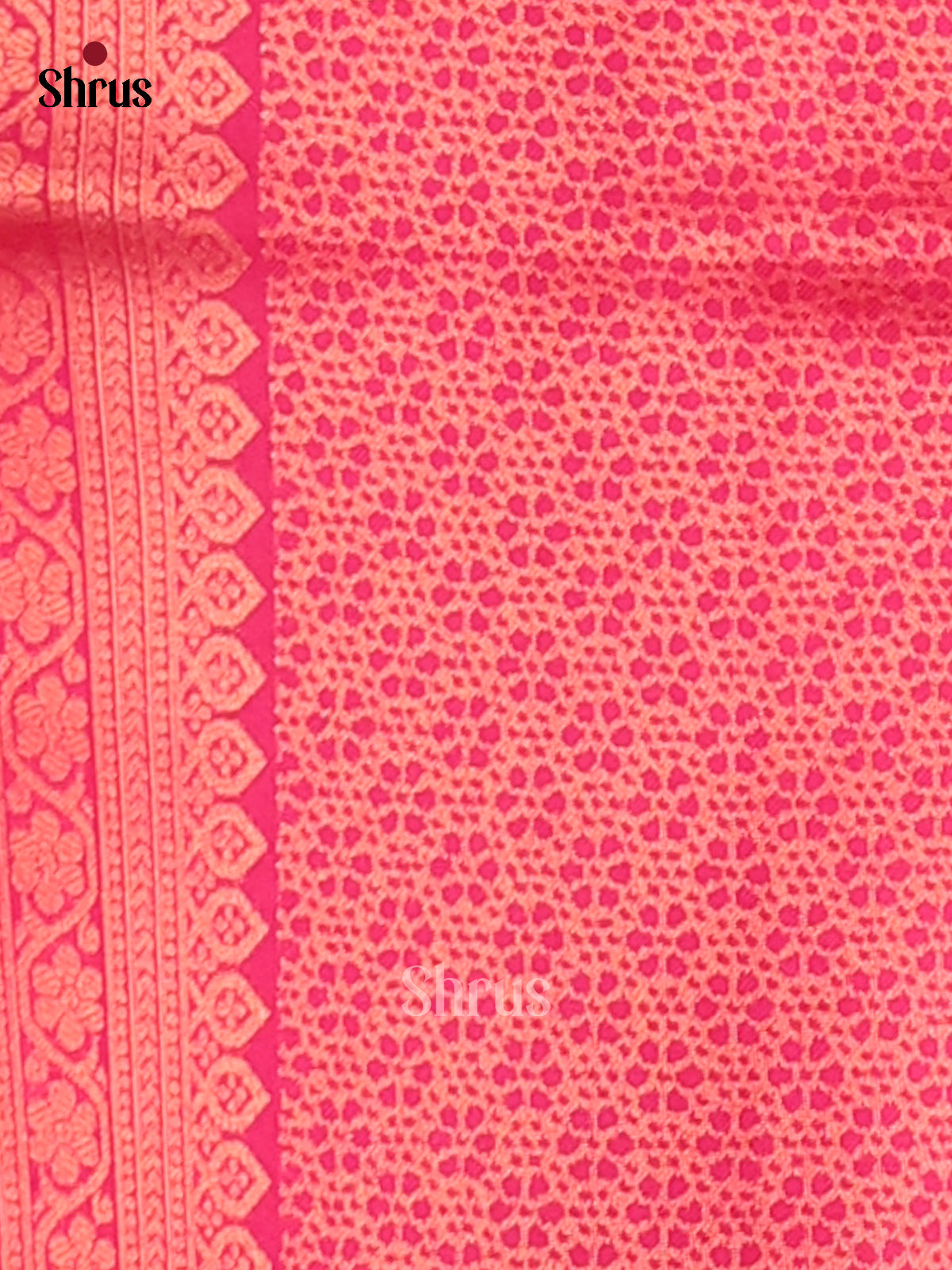 Peach & Pink - Semi Softsilk Saree - Shop on Shrus.com