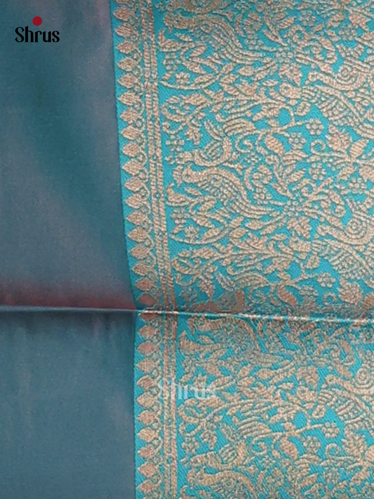 Maroon & Blue - Semi Softsilk Saree - Shop on Shrus.com