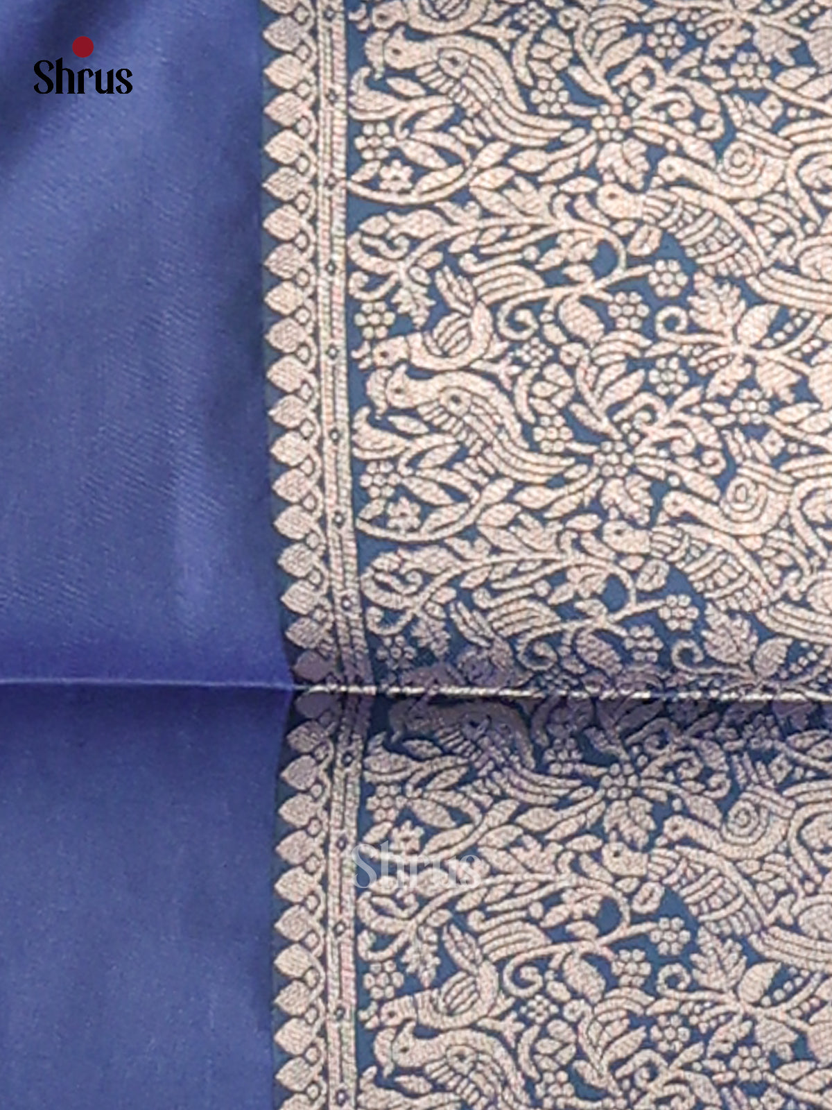 Dusty Pink & Blue - Semi Softsilk Saree - Shop on Shrus.com