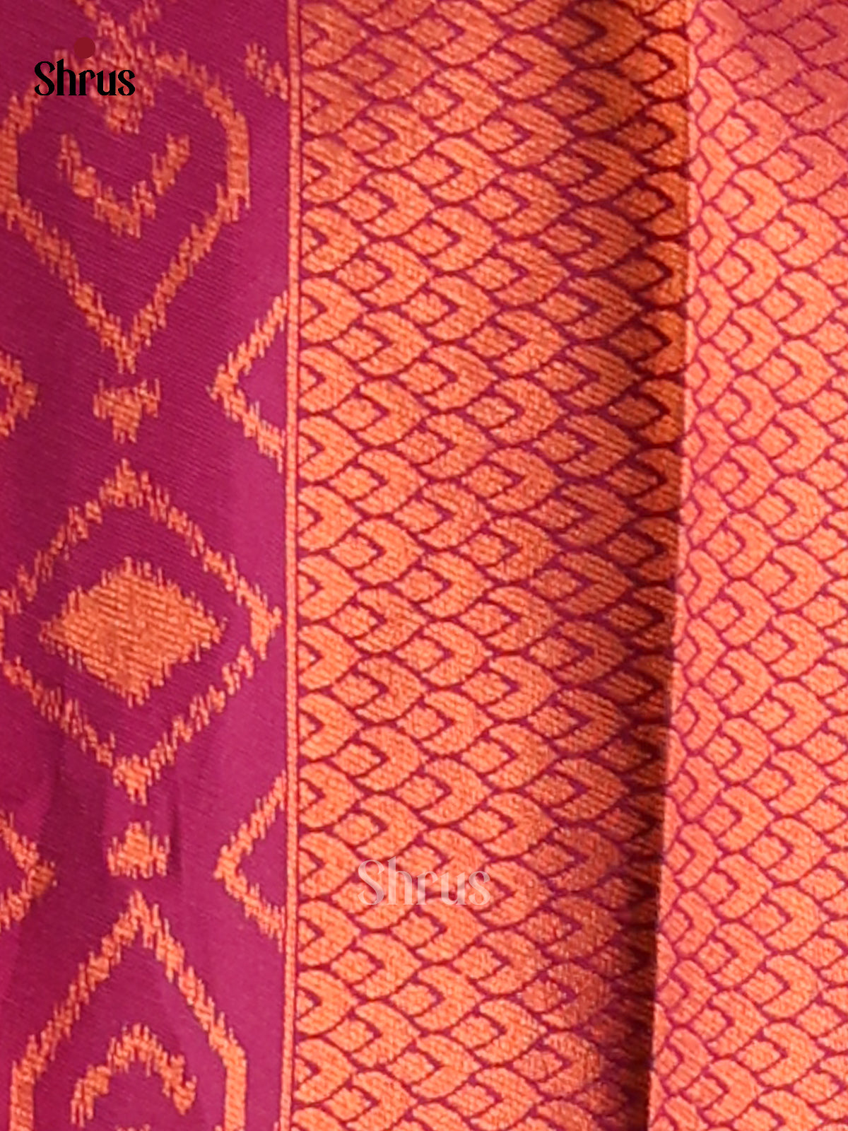Lavender & Maroon - Semi Softsilk Saree - Shop on Shrus.com