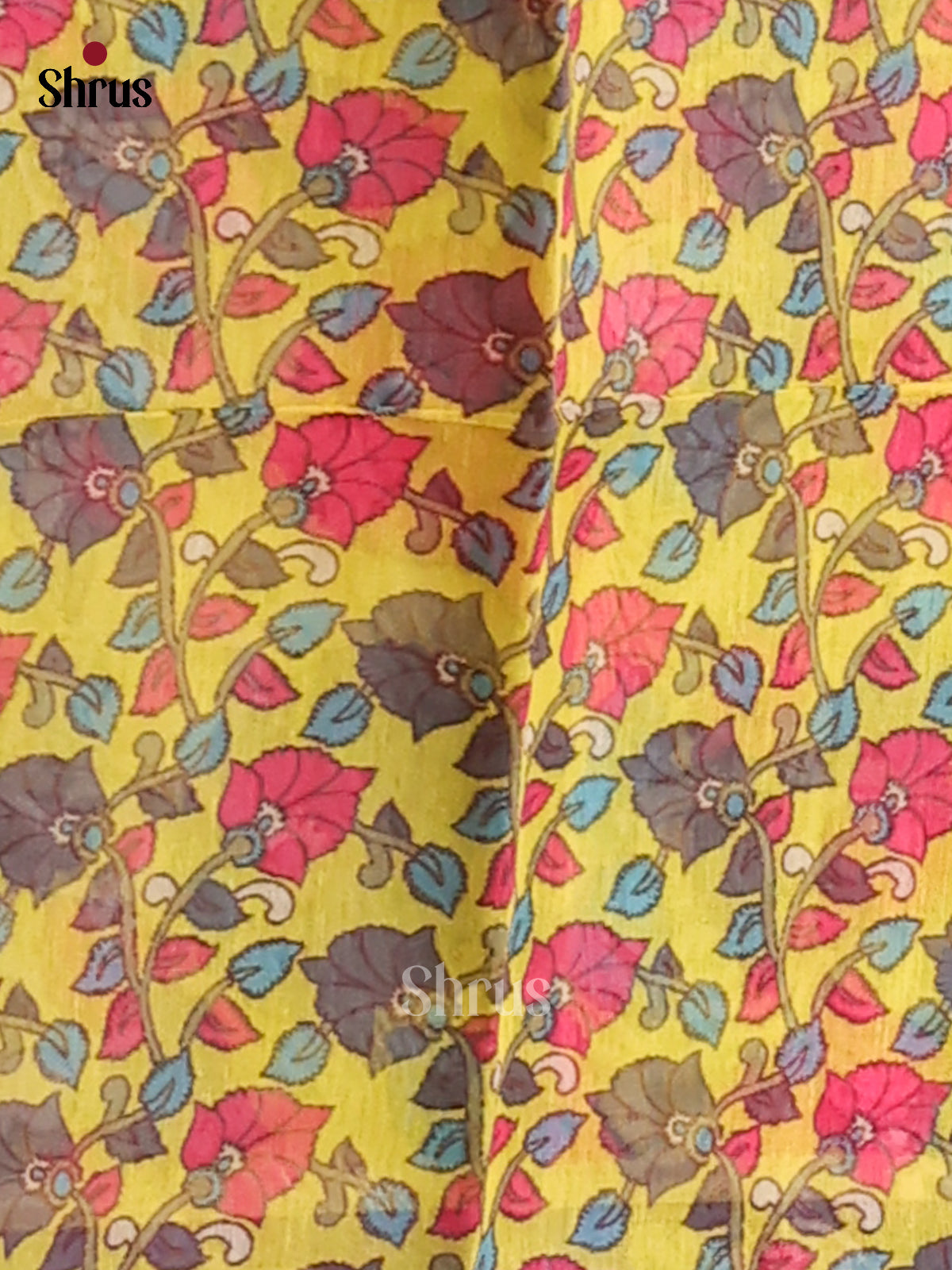 Grey & Yellow- Semi Maheshwari Print Saree