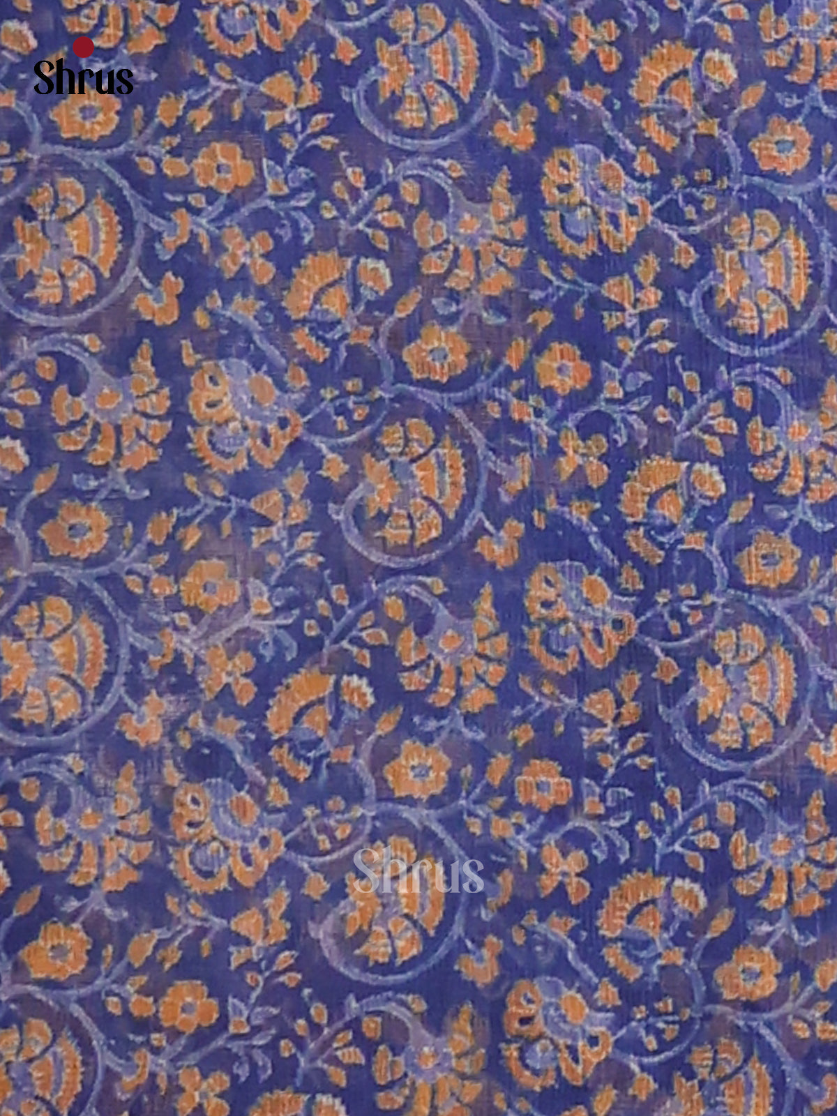 Blue - Semi Maheshwari Print Saree