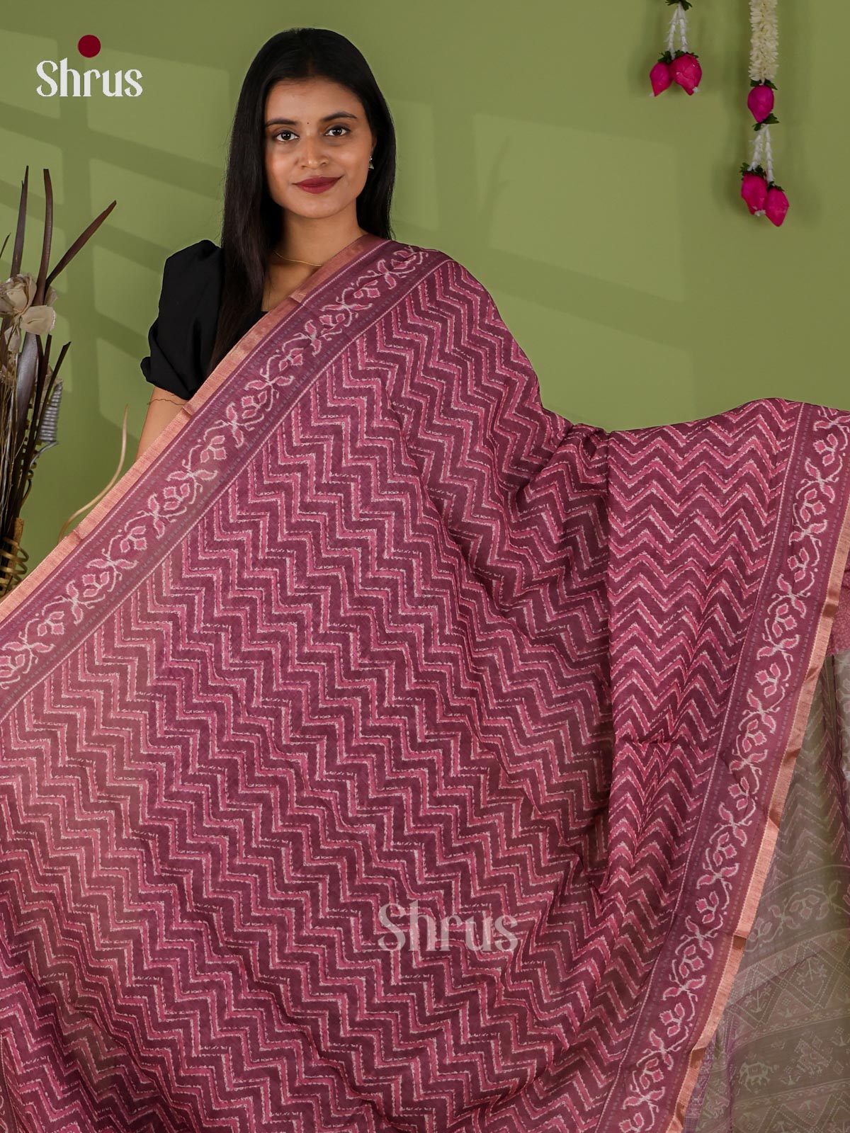 DFS24013 - Semi Maheshwari Print Saree