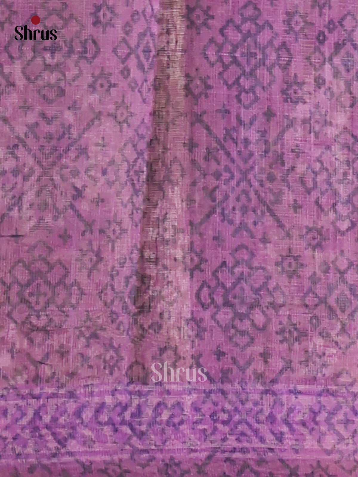 Brown & Purple - Semi Maheshwari Print Saree
