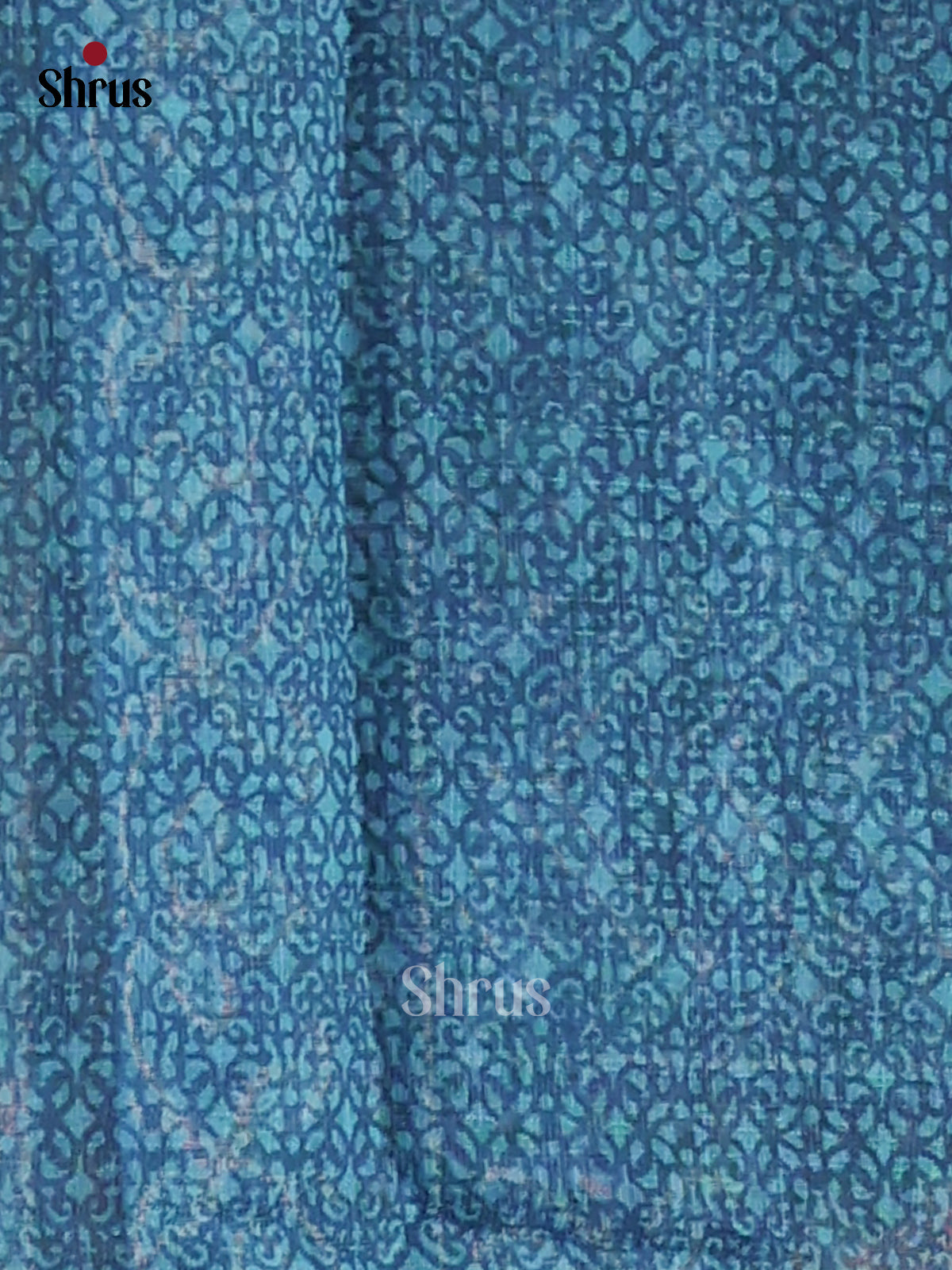 Blue - Semi Maheshwari Print Saree