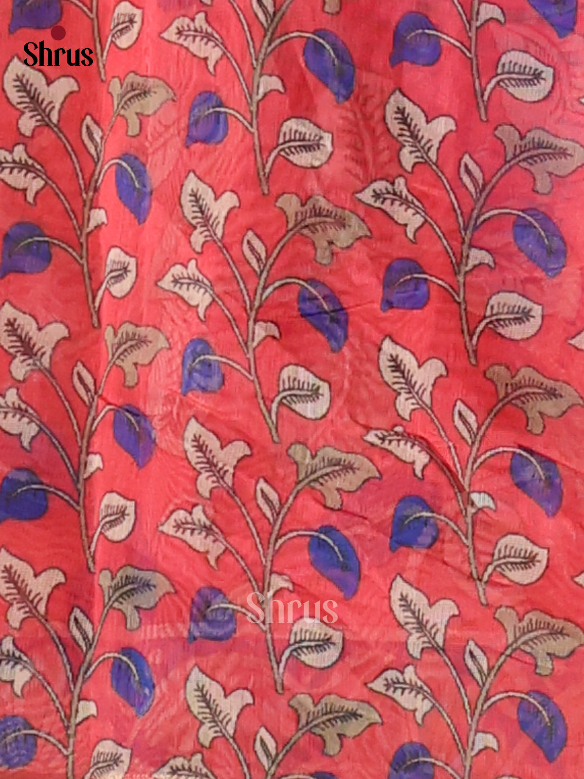 Blue & Pink- Semi Maheshwari Print Saree