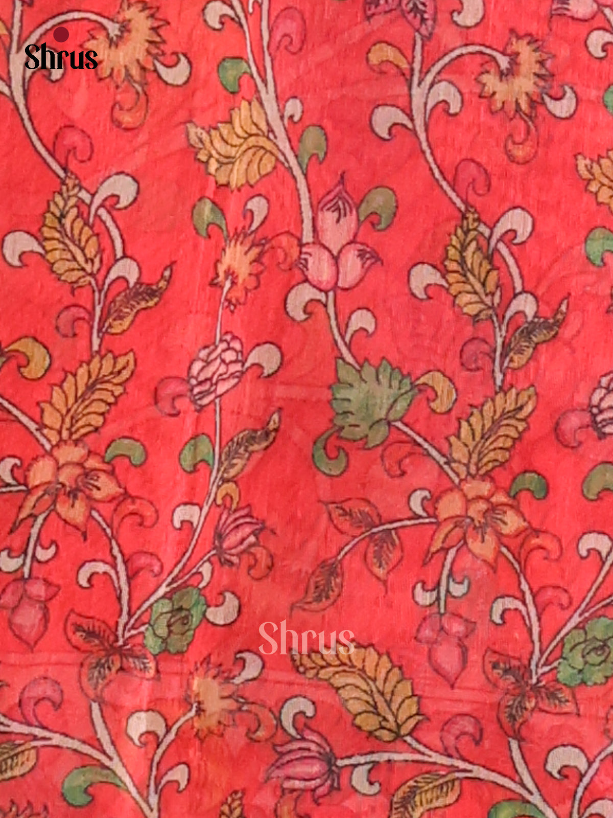 Purple & Red- Semi Maheshwari Print Saree