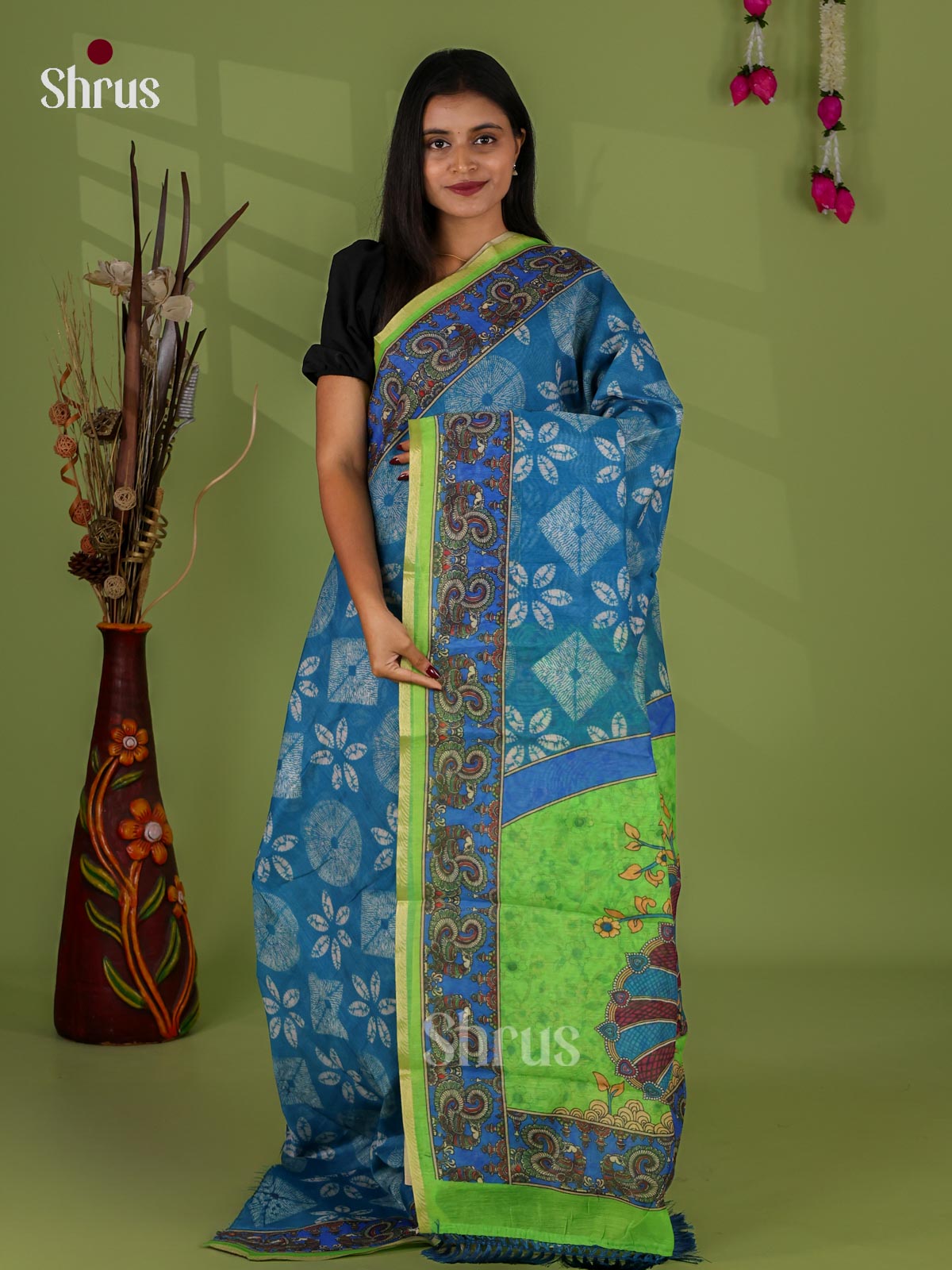 DFS24042 - Semi Maheshwari Print Saree