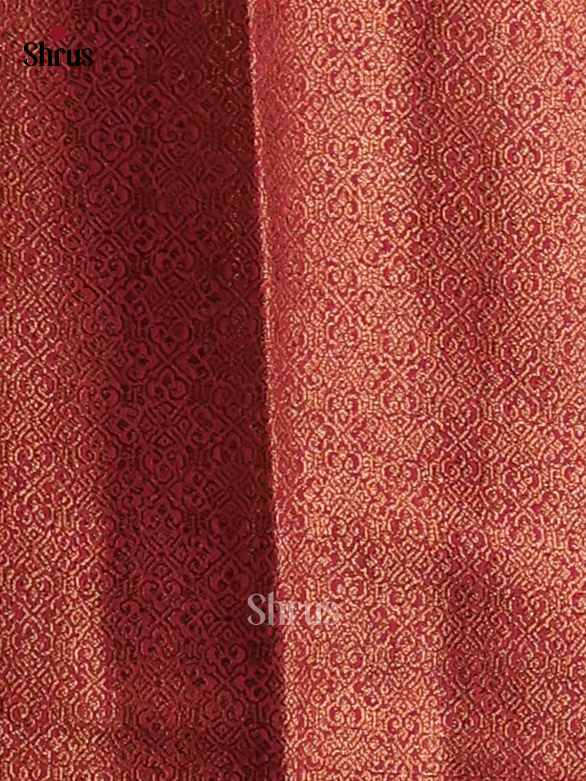 Maroon -Semi Linen printed Saree - Shop on Shrus.com