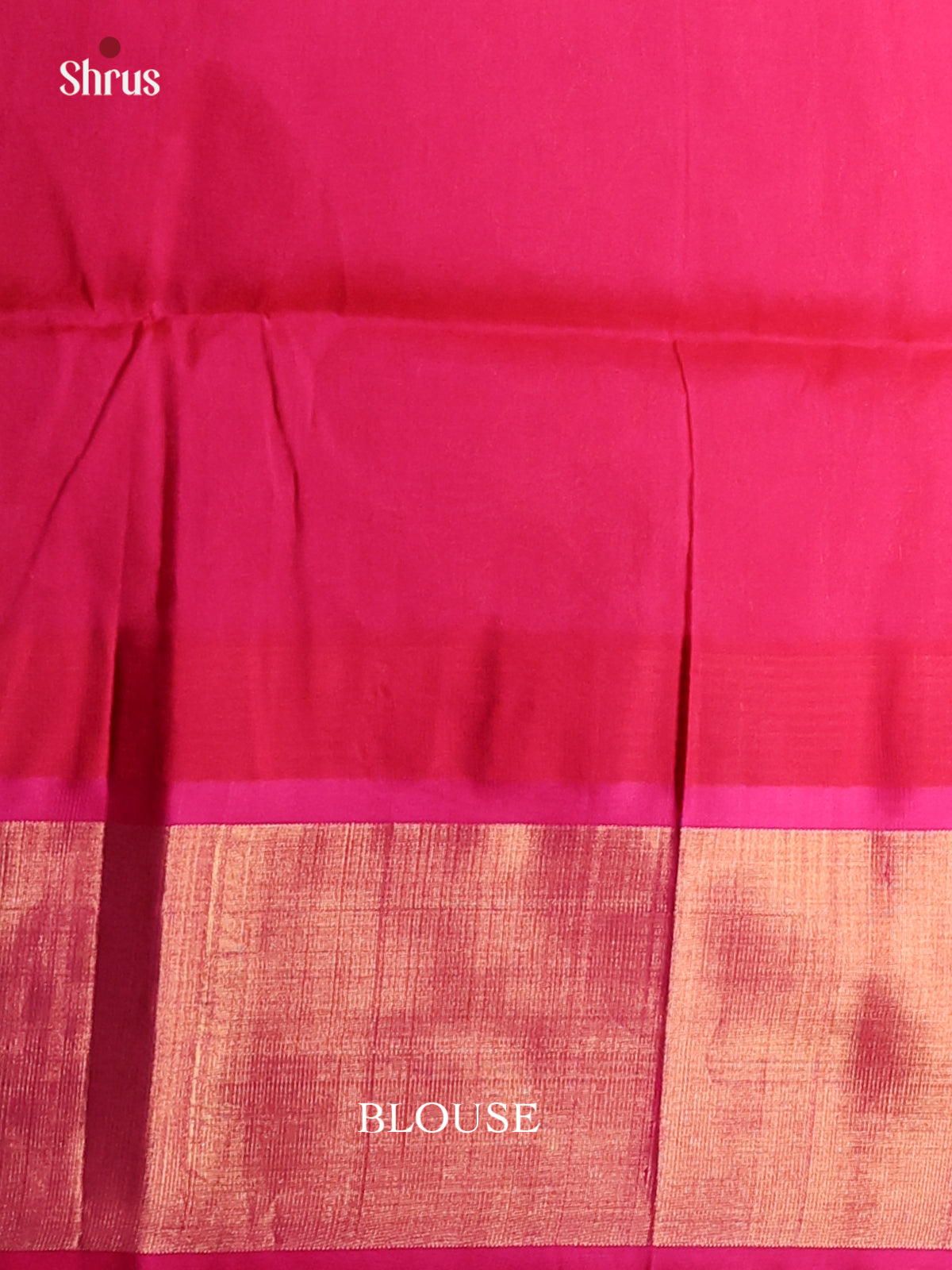 Cream Silk Cotton Saree with contrast Pink Kaddi Zari border - Shop on Shrus.com