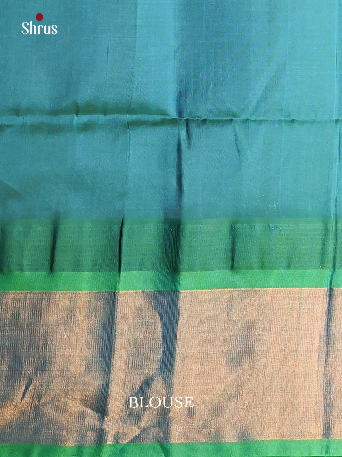 Peach and teal Silk Cotton Saree with Kaddi Zari Border - Shop on Shrus.com