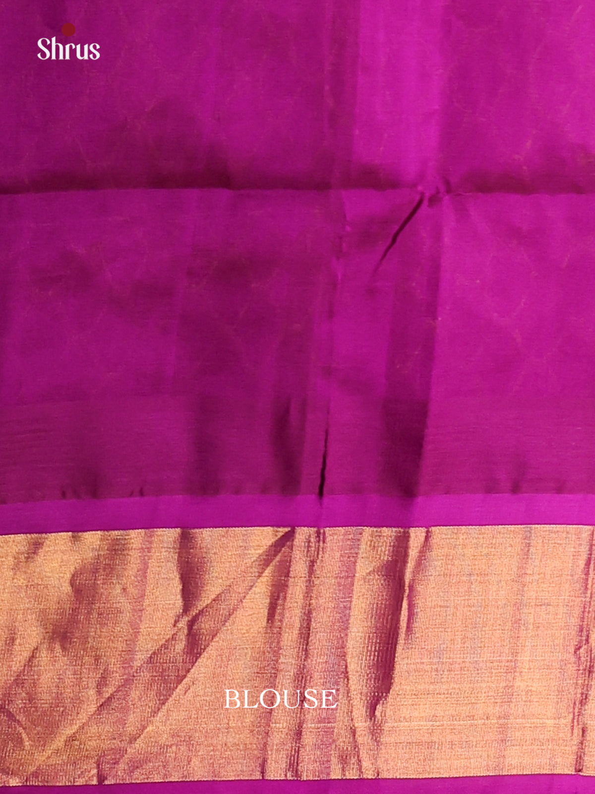 Green and Majenta Silk Cotton Saree with kaddi zari border - Shop on Shrus.com