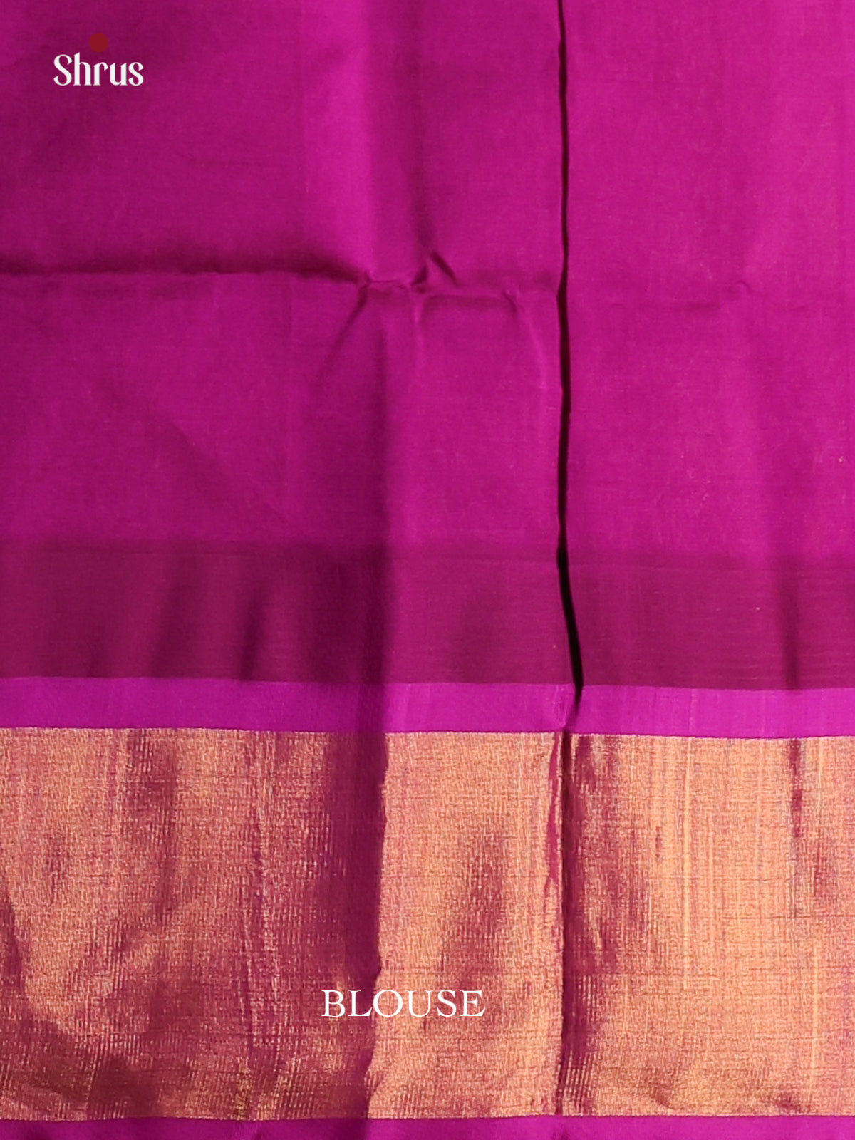 Parrot Green and Majenta Silk Cotton Saree with kaddi zari border - Shop on Shrus.com