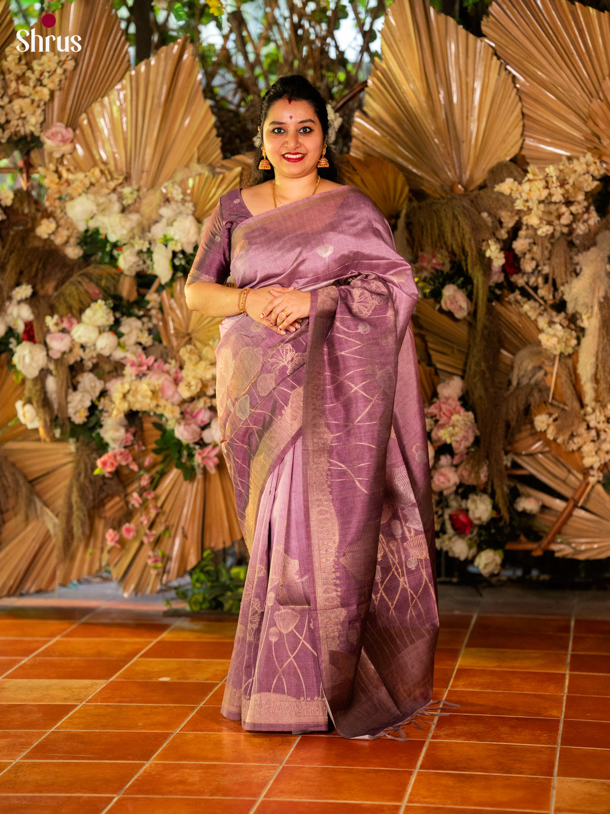Lavender - Semi Tussar Saree