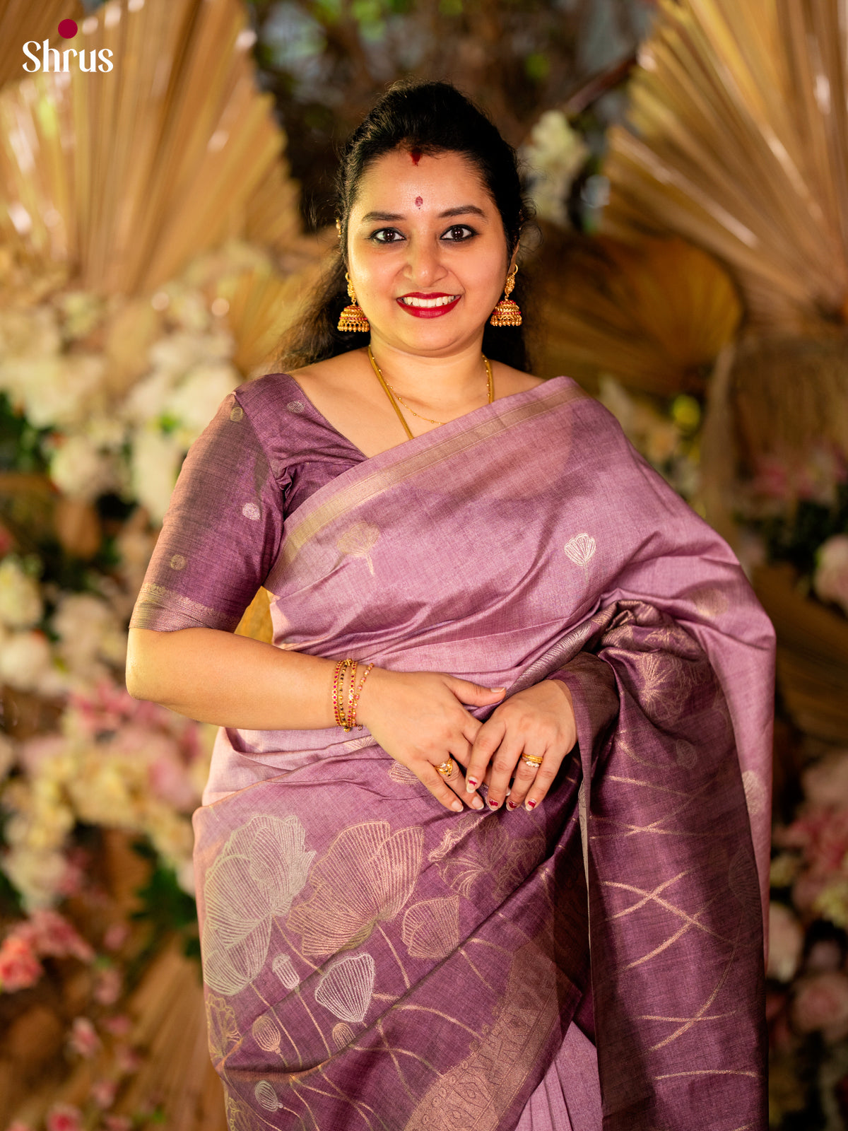 Lavender - Semi Tussar Saree