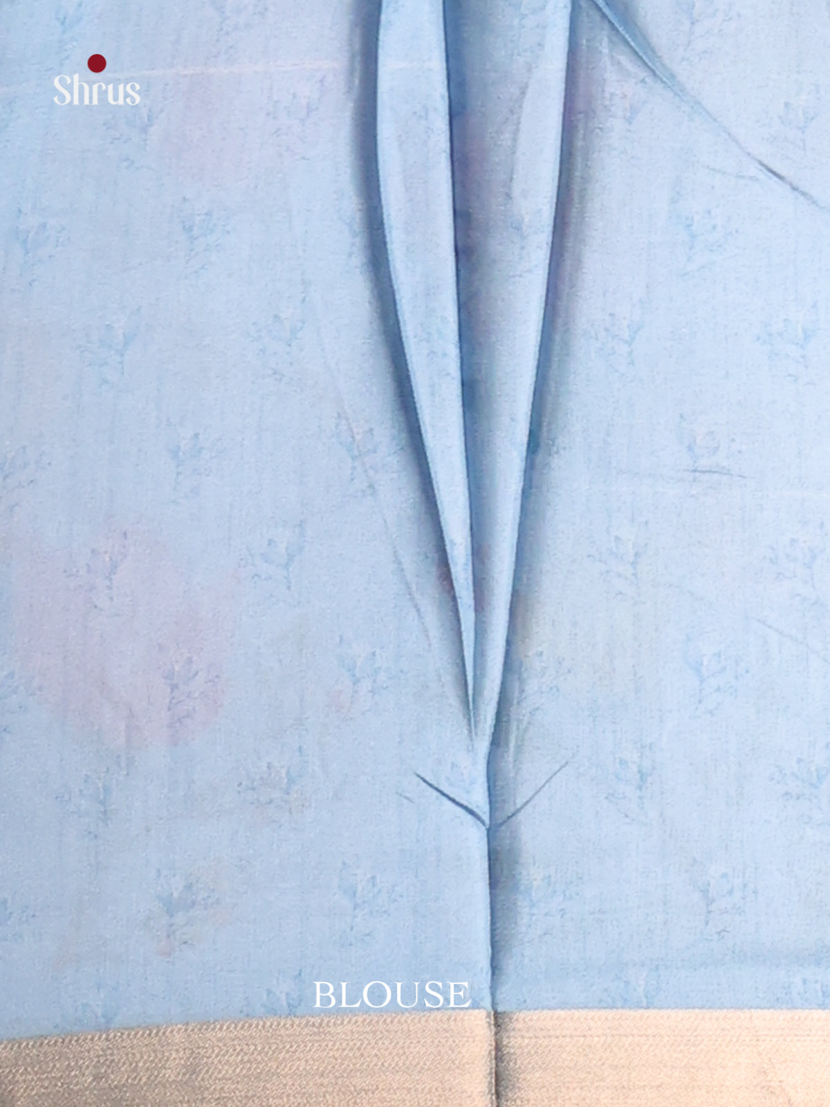 Cream & Blue- Semi matka Saree