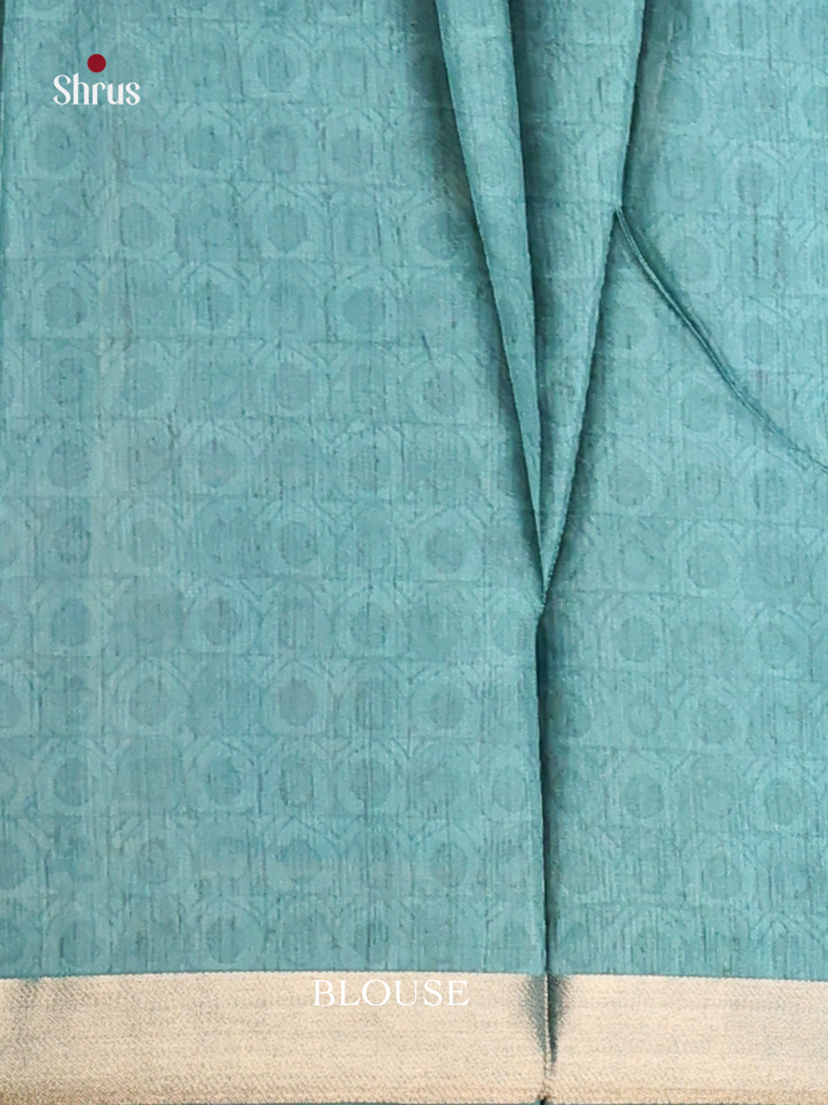 Blue & Cream- Semi matka Saree