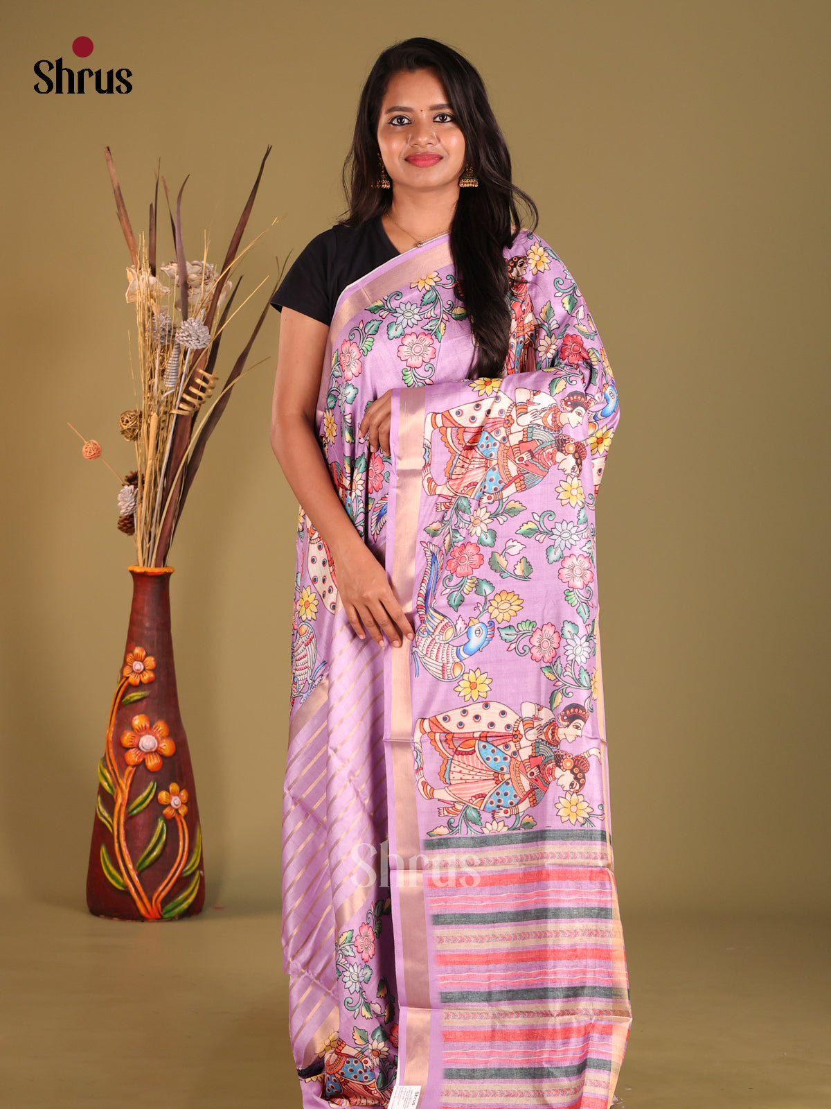 Lavender - Semi Matka Saree