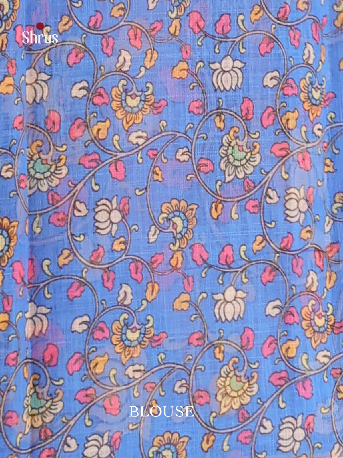 Pink & Blue- Linen Cotton Saree