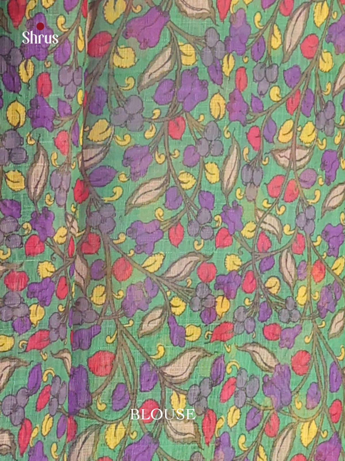 Purple & Green - Linen Cotton Saree