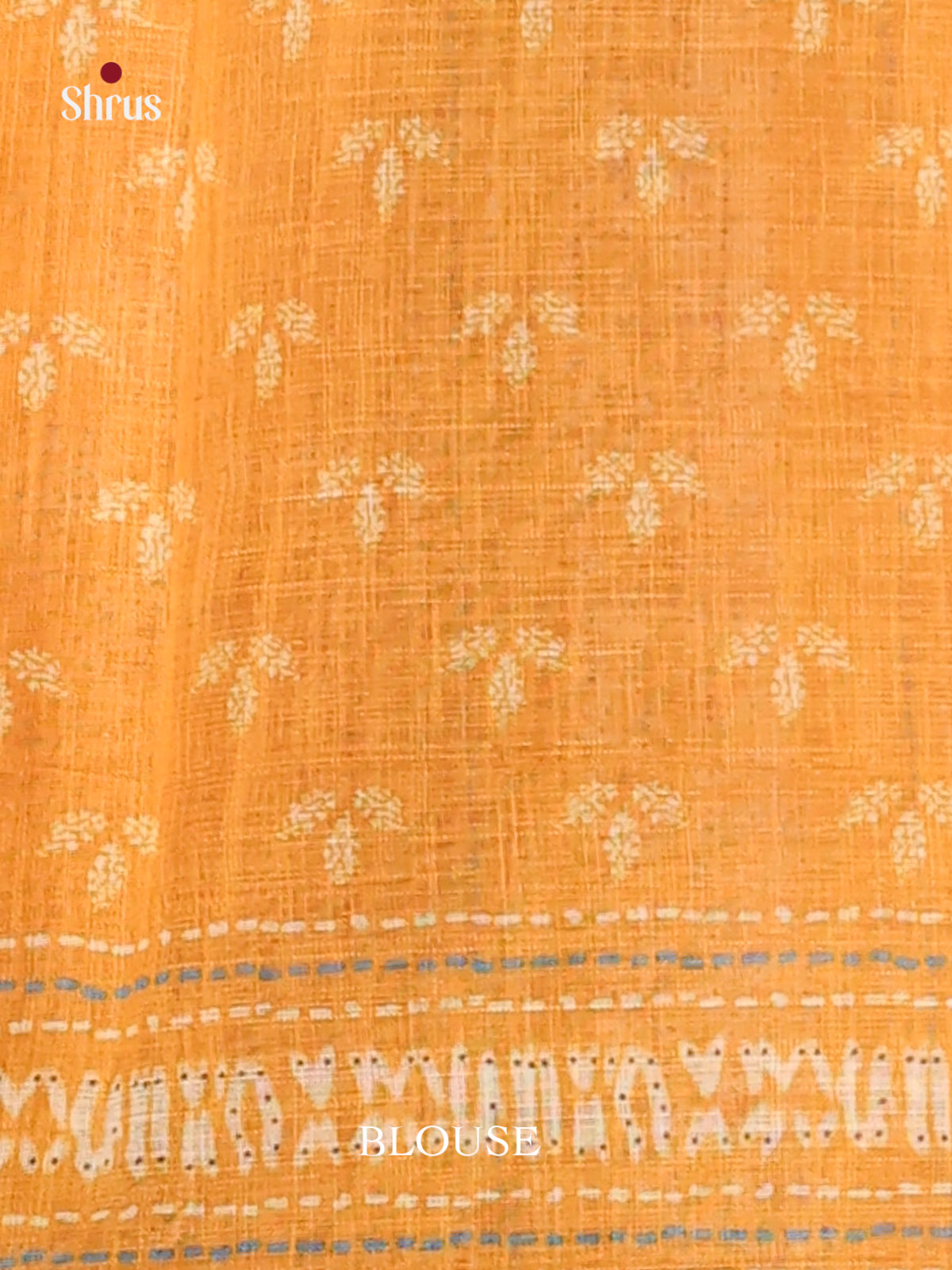 Blue & Mustard - Linen Cotton Saree