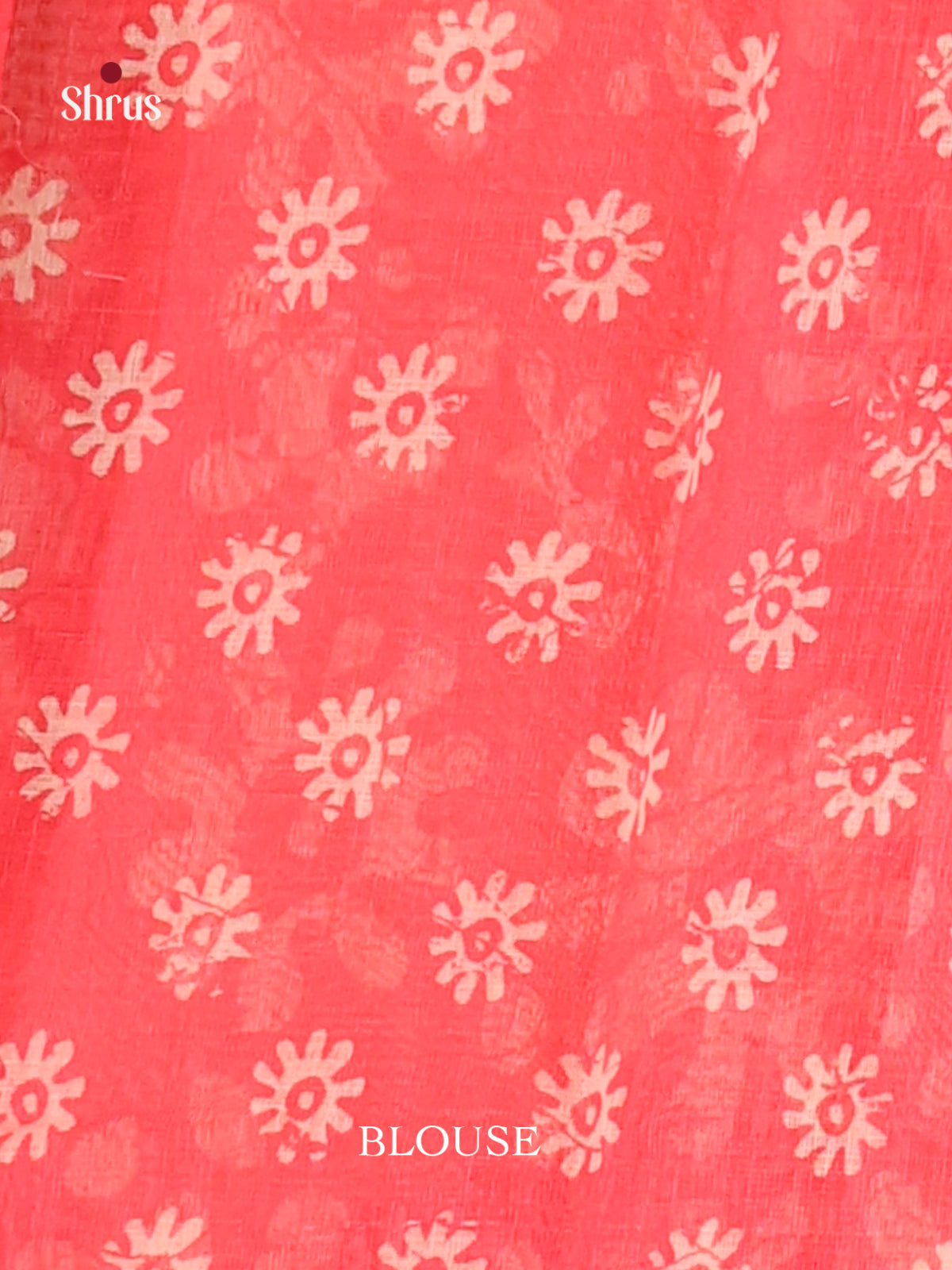 Blue & Red - Linen Cotton Saree