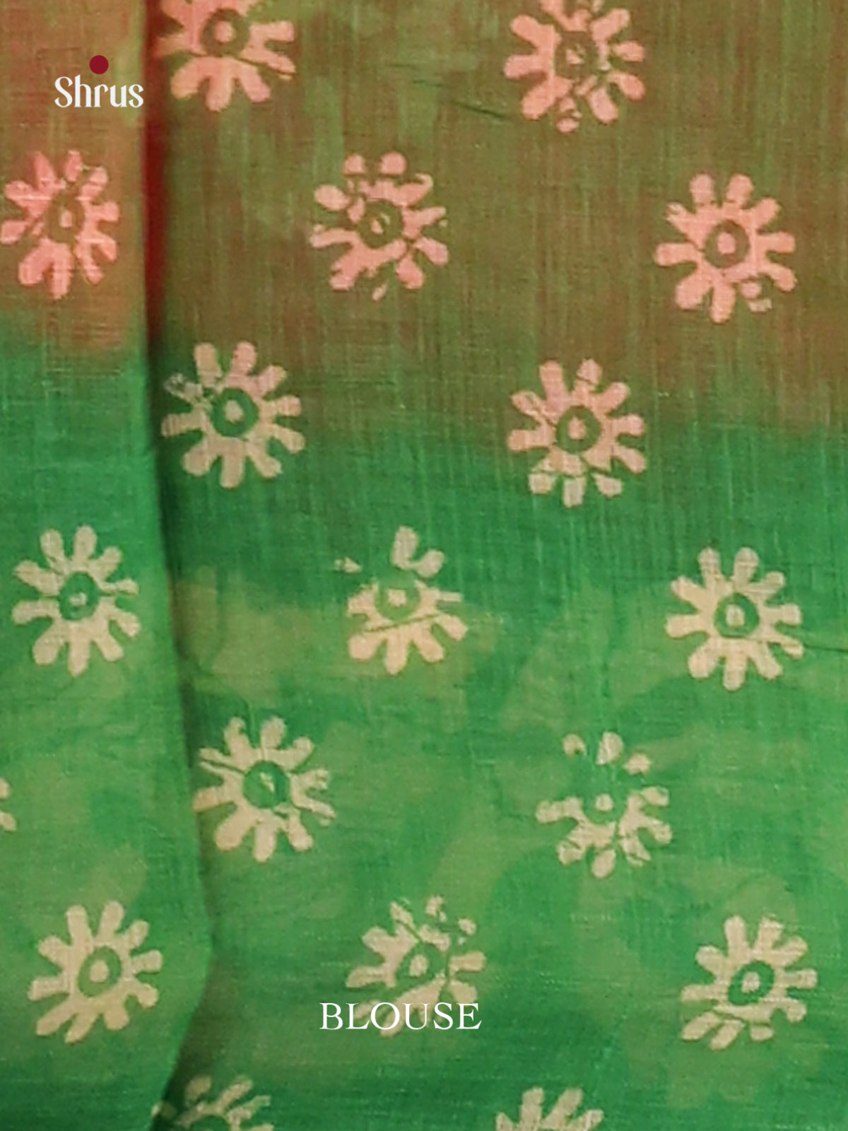 Red & Green- Linen Cotton Saree - Shop on Shrus.com